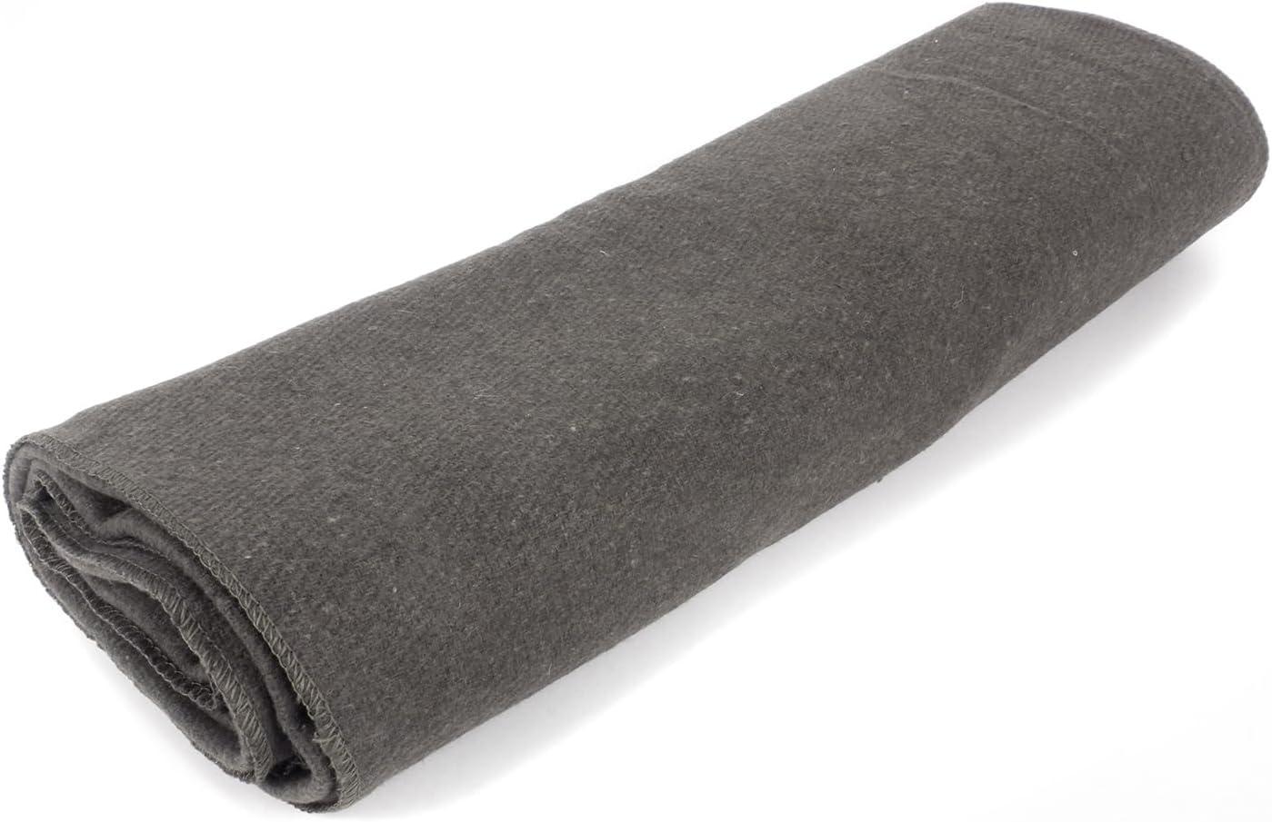 MediTac Grey Warm Wool Fire Retardant Blanket for Emergency, Outdoor and Camping, 62" x 80" (52% Wool) - US Military Style