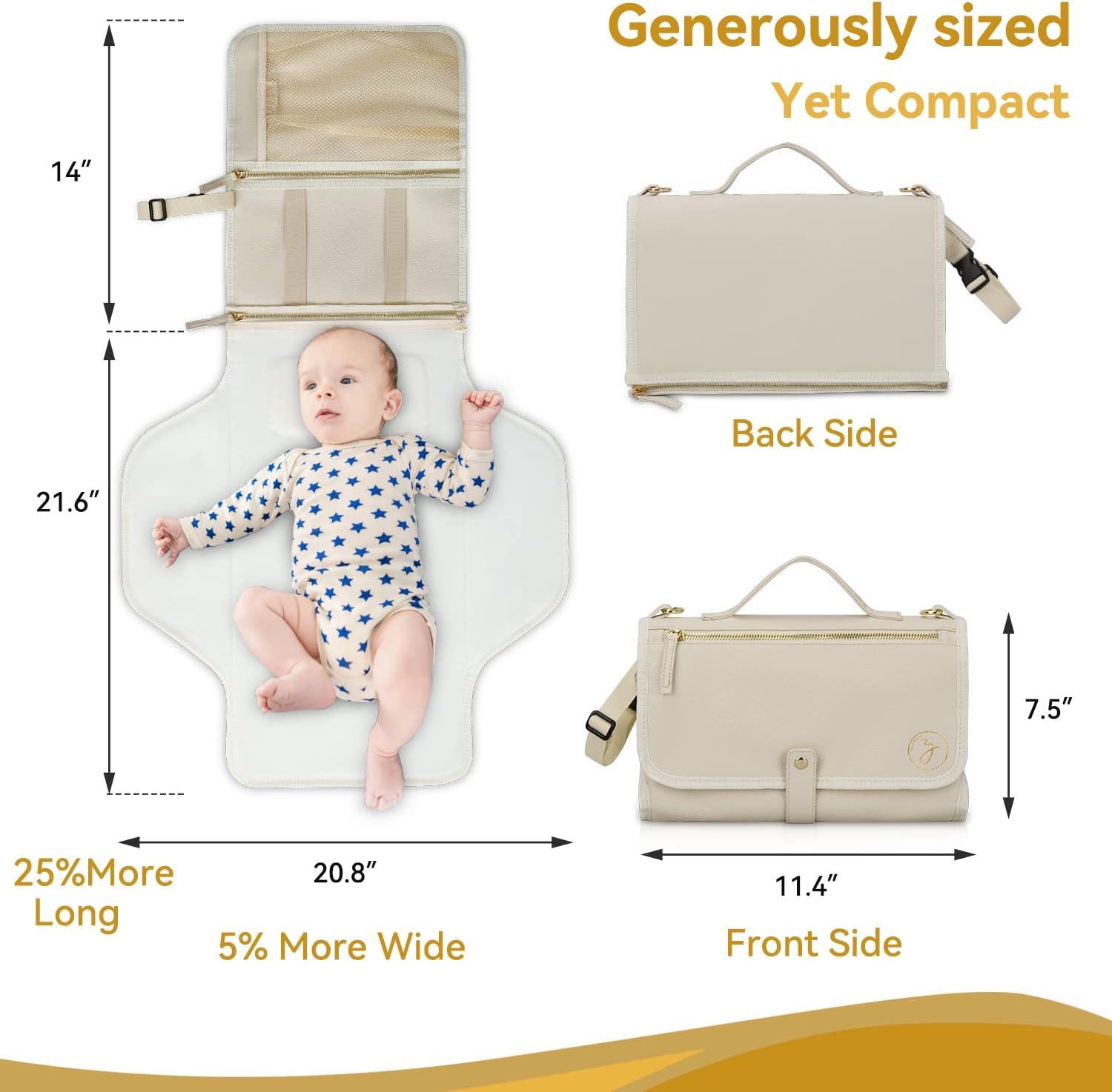 Portable Diaper Changing Pad. Portable Changing Pad for Diaper Bag. Travel Changing Pad. Newborn Essentials, Newborn Girls and Boys, Cream, 750 Count