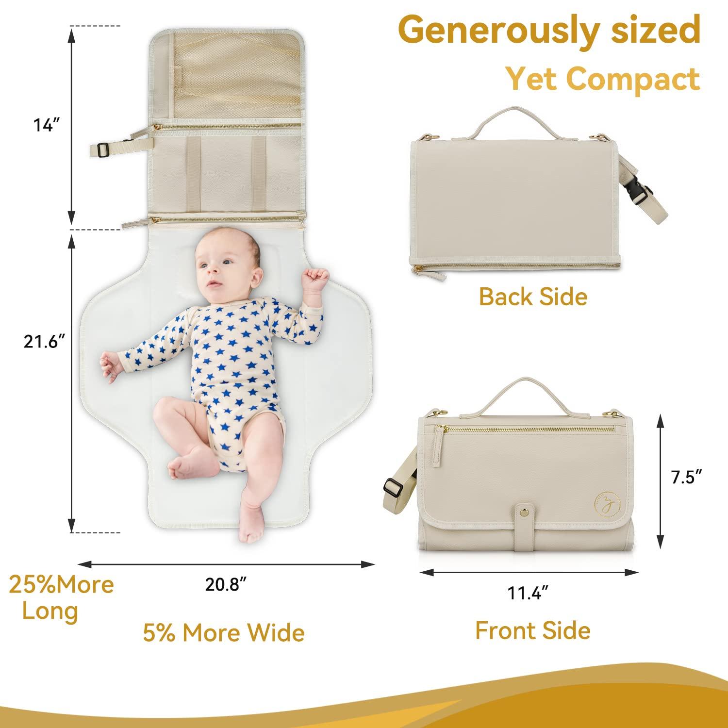Portable Diaper Changing Pad. Portable Changing Pad for Diaper Bag. Travel Changing Pad. Newborn Essentials, Newborn Girls and Boys, Cream, 750 Count