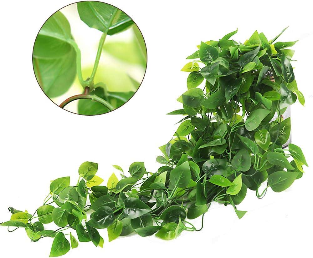 2pcs Artificial Hanging Plants 3.6ft Fake Ivy Vine Fake Ivy Leaves for Wedding Wall House Room Patio Indoor Outdoor Home Shelf Office Decor (No Baskets) A
