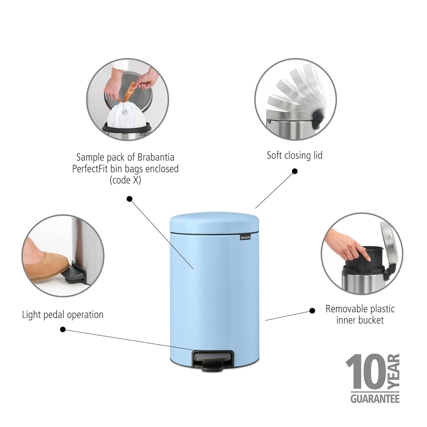 Brabantia Newicon Step On Trash Can, 3.2 Gallon (12 Liter)