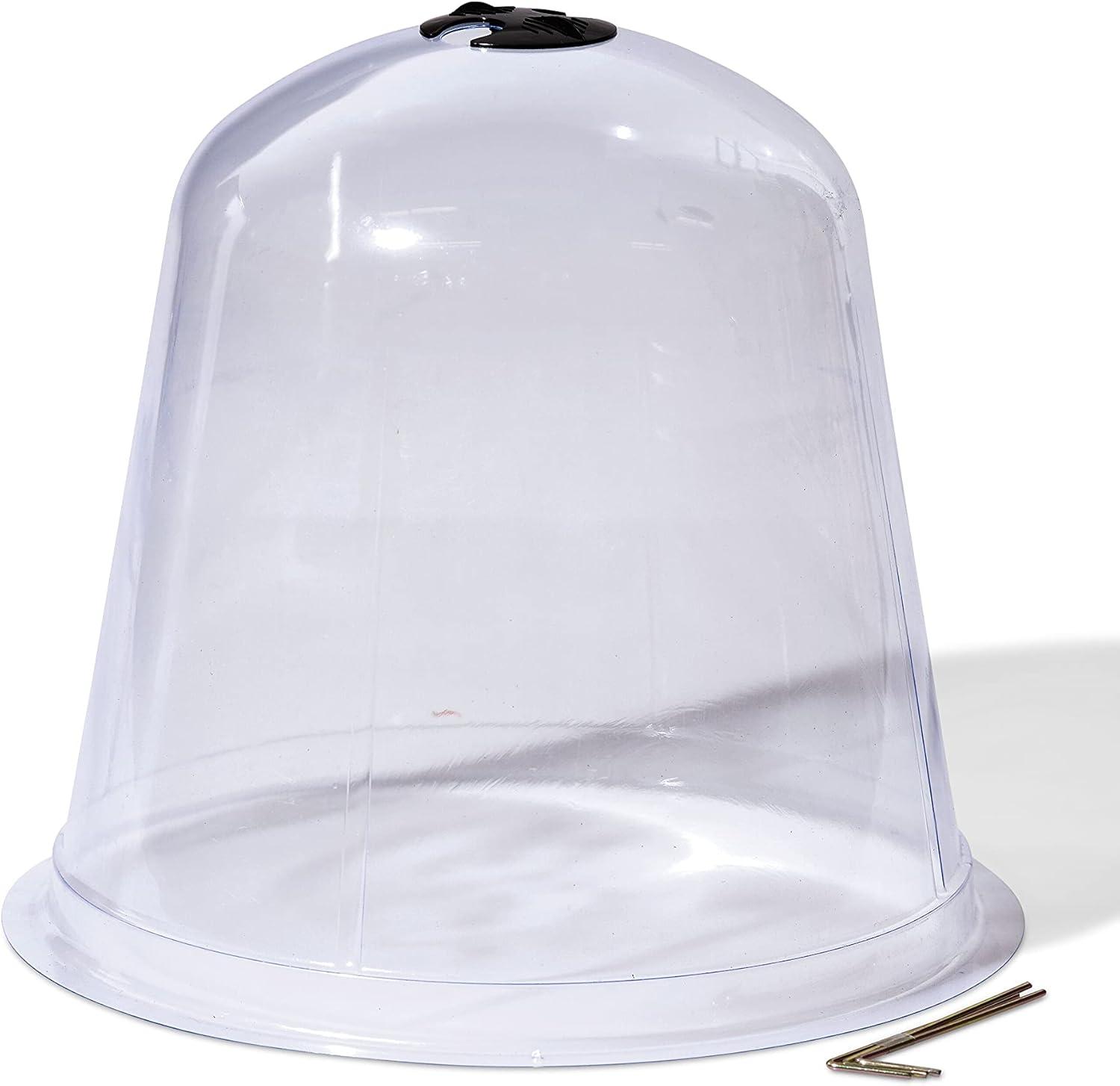 Gardeners Supply Company Large Garden Cloche Plant Protector | Clear Sturdy PVC Plants Bell Dome Heat & Freeze Cover with Top Hole Ventilation for