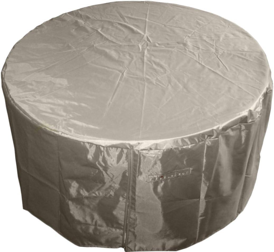 Hiland Round Heavy Duty Waterproof Propane Fire Pit Cover in Tan