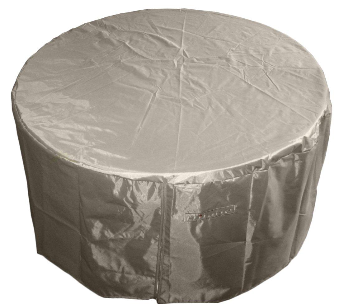 Hiland Round Heavy Duty Waterproof Propane Fire Pit Cover in Tan