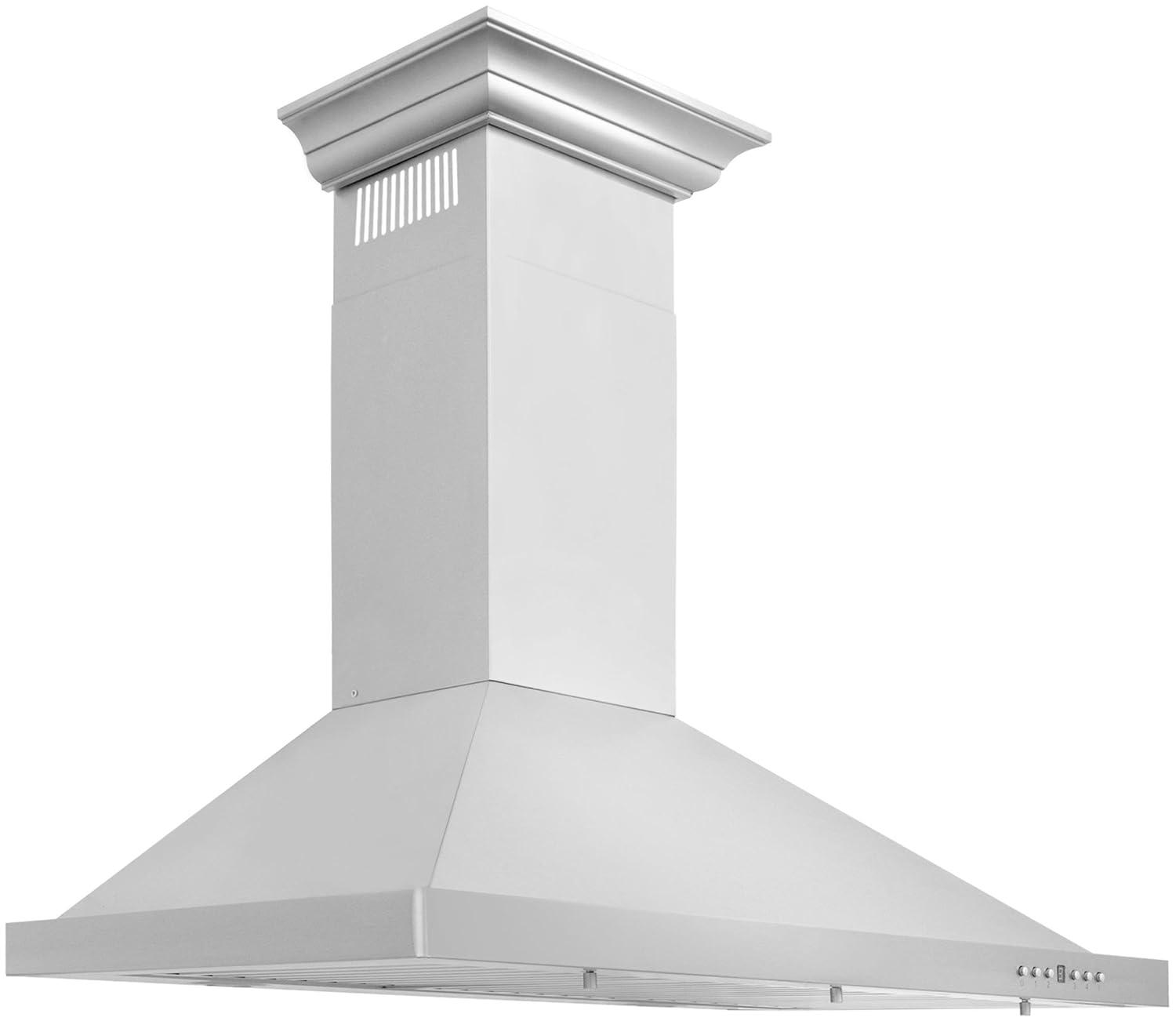 ZLINE 30 in. Convertible Vent Wall Mount Range Hood in Stainless Steel W/ Crown Molding (KBCRN-30)