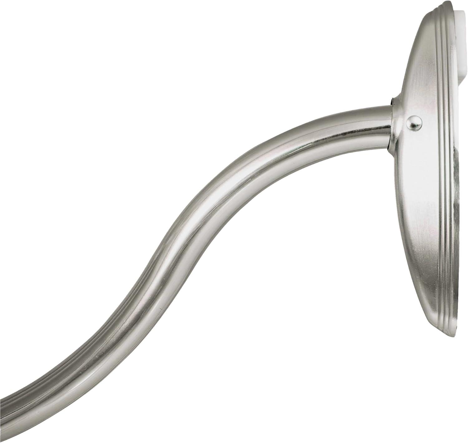 Kenney® Twist & Fit™ No Tools Curved Rust-Resistant Painted Steel Tension Shower Curtain Rod, 57-72", Brushed Nickel