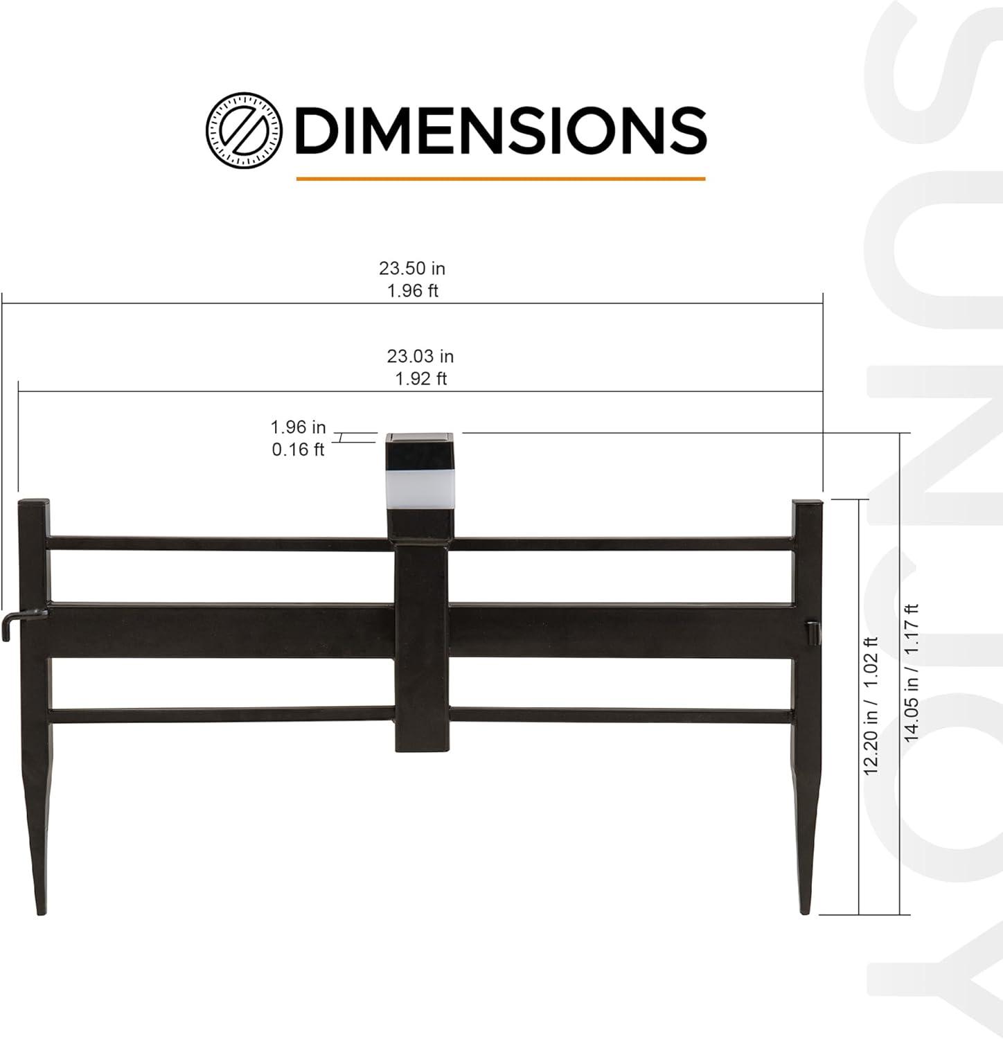 Sunjoy Garden Fence Solar Border Fencing with Waterproof LED Path Lights,Panel Outdoor Decorative Garden Fences & Reviews | Wayfair