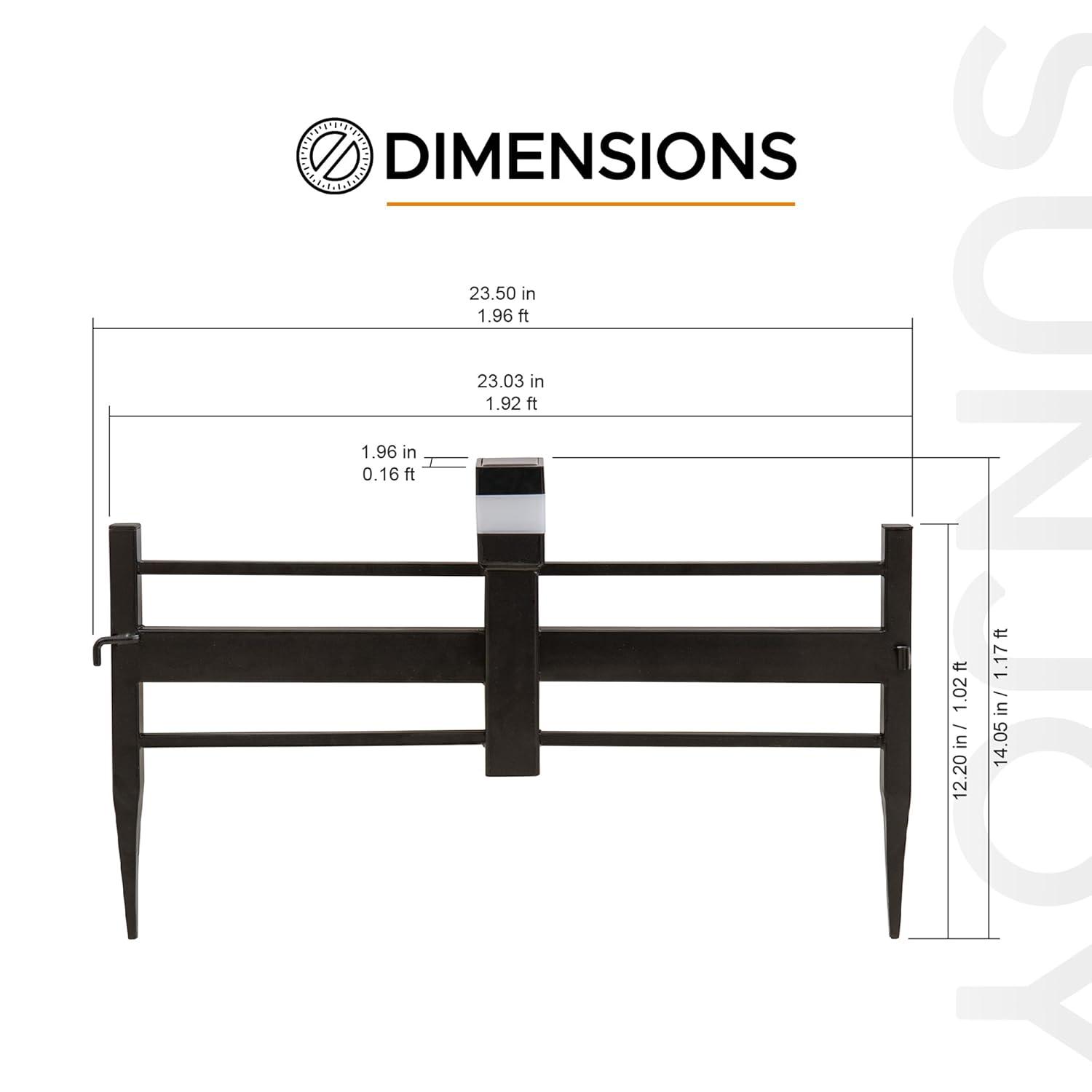 Sunjoy Garden Fence Solar Border Fencing with Waterproof LED Path Lights,Panel Outdoor Decorative Garden Fences & Reviews | Wayfair