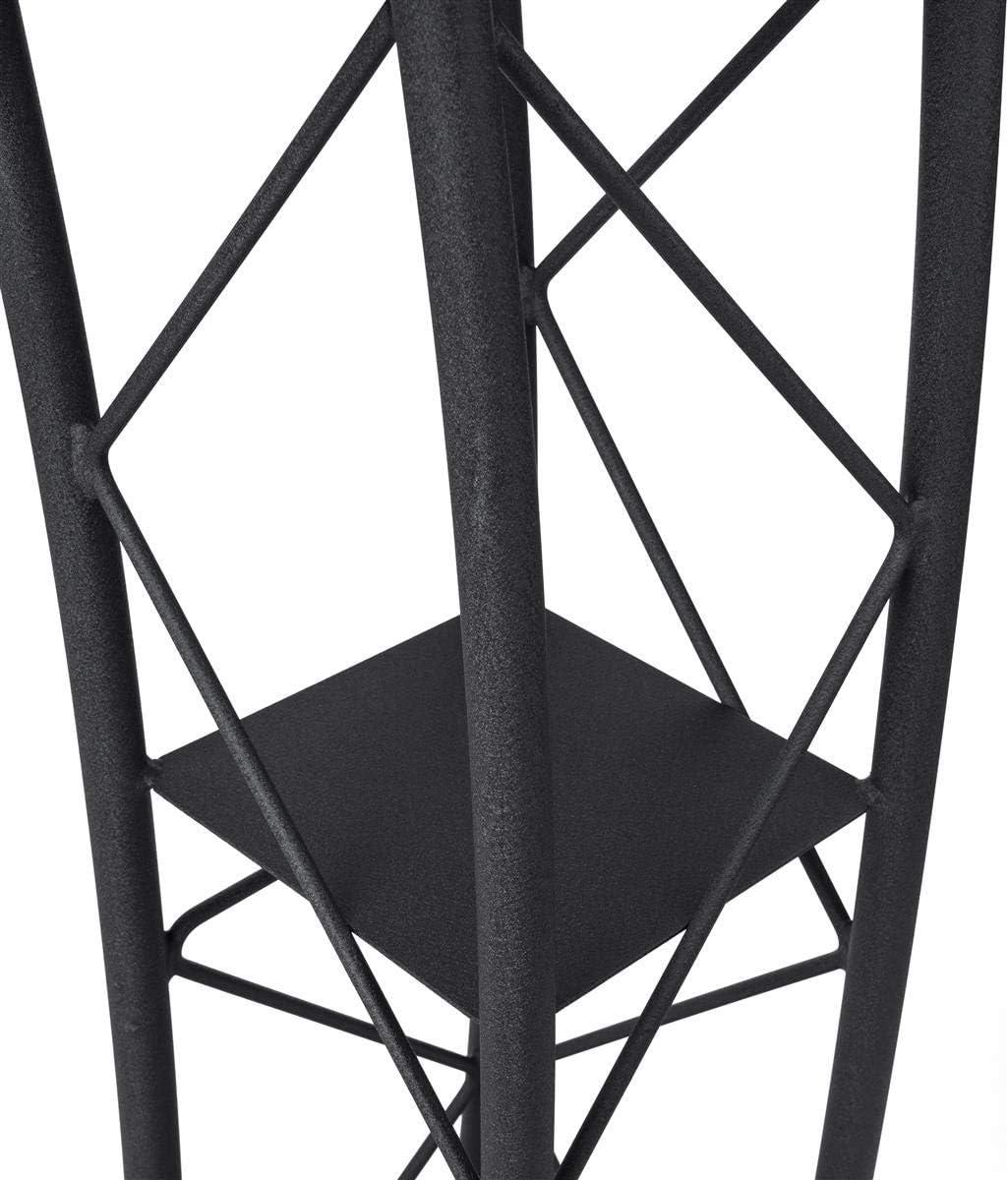 Displays2go Black Aluminum and Steel Truss Lectern with Curved Design (LCTTACBK)