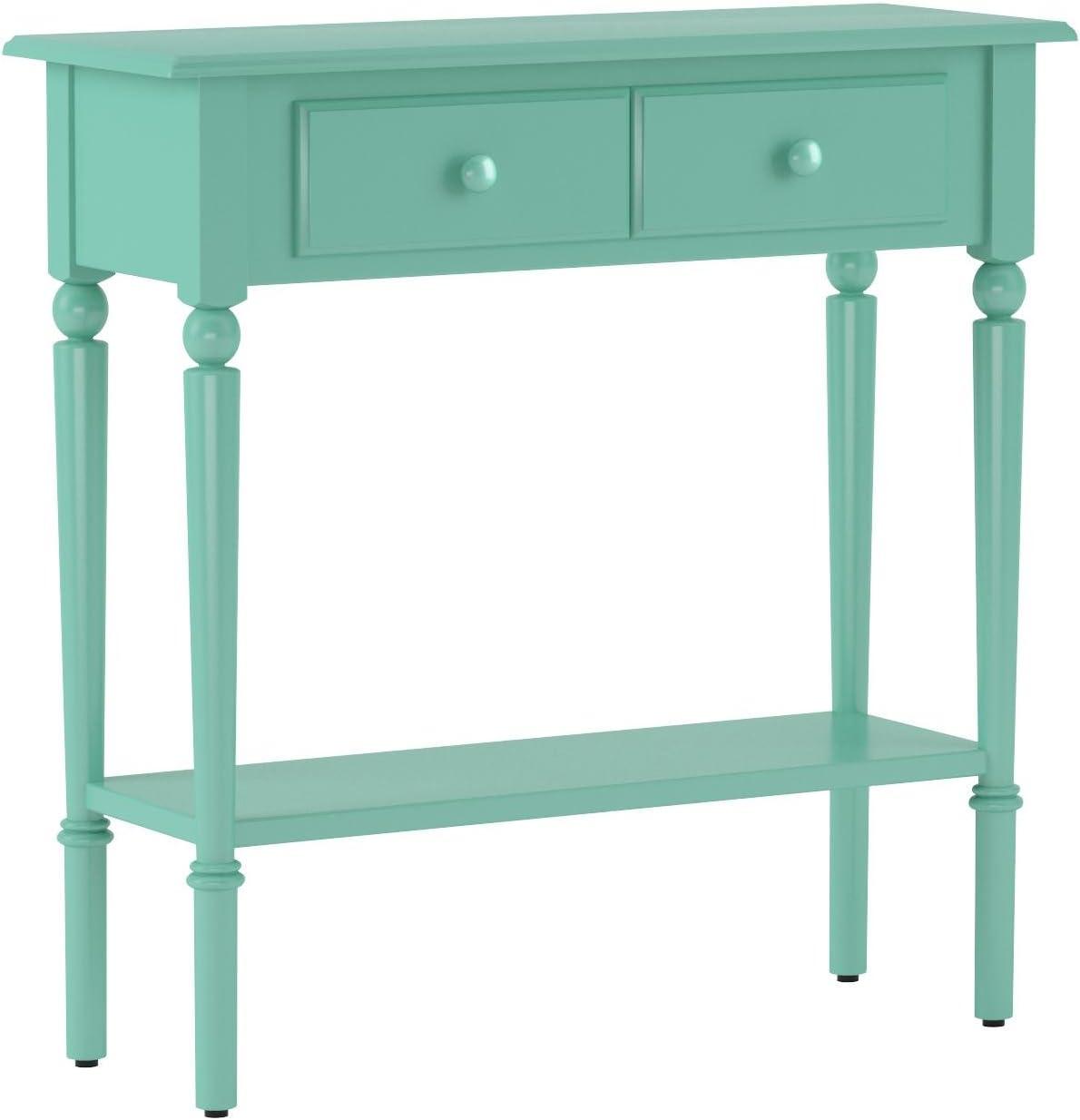 Kiwi Green Wood and Metal Console Table with Storage