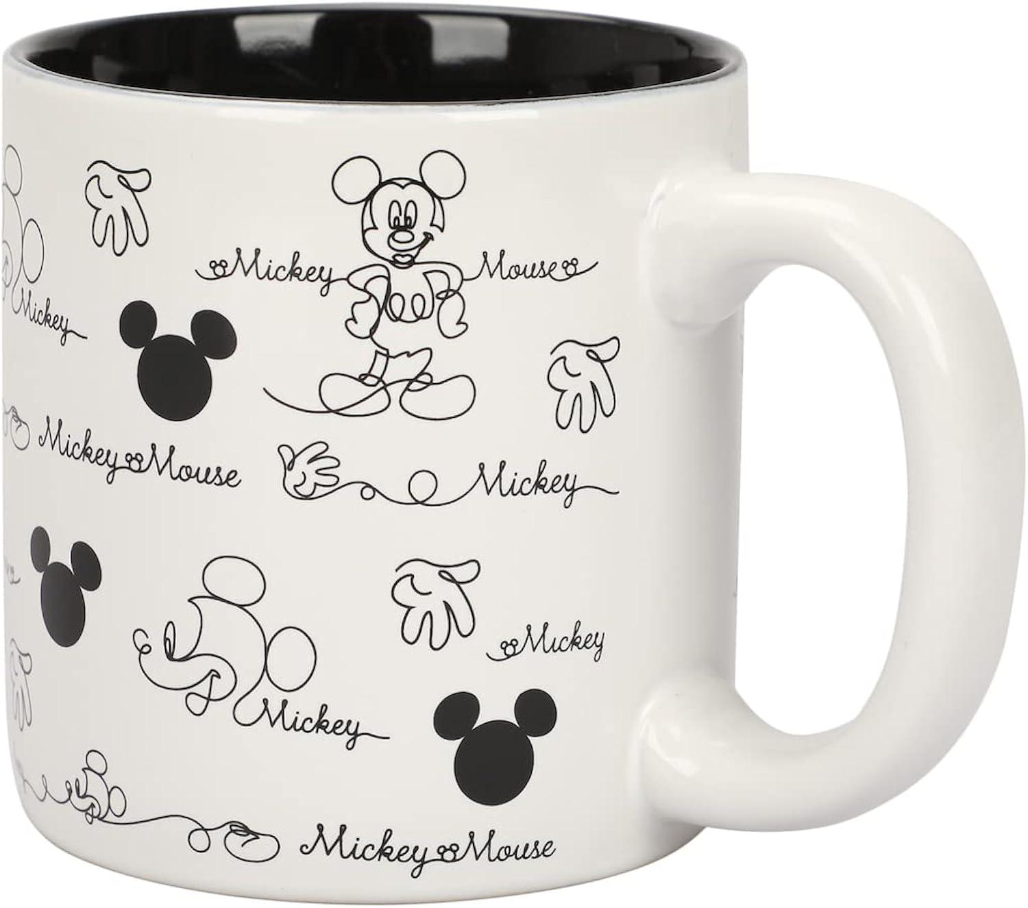 Disney Mickey Mouse Line Art & Hidden Mickey All Over Print 16 Oz Ceramic Mug