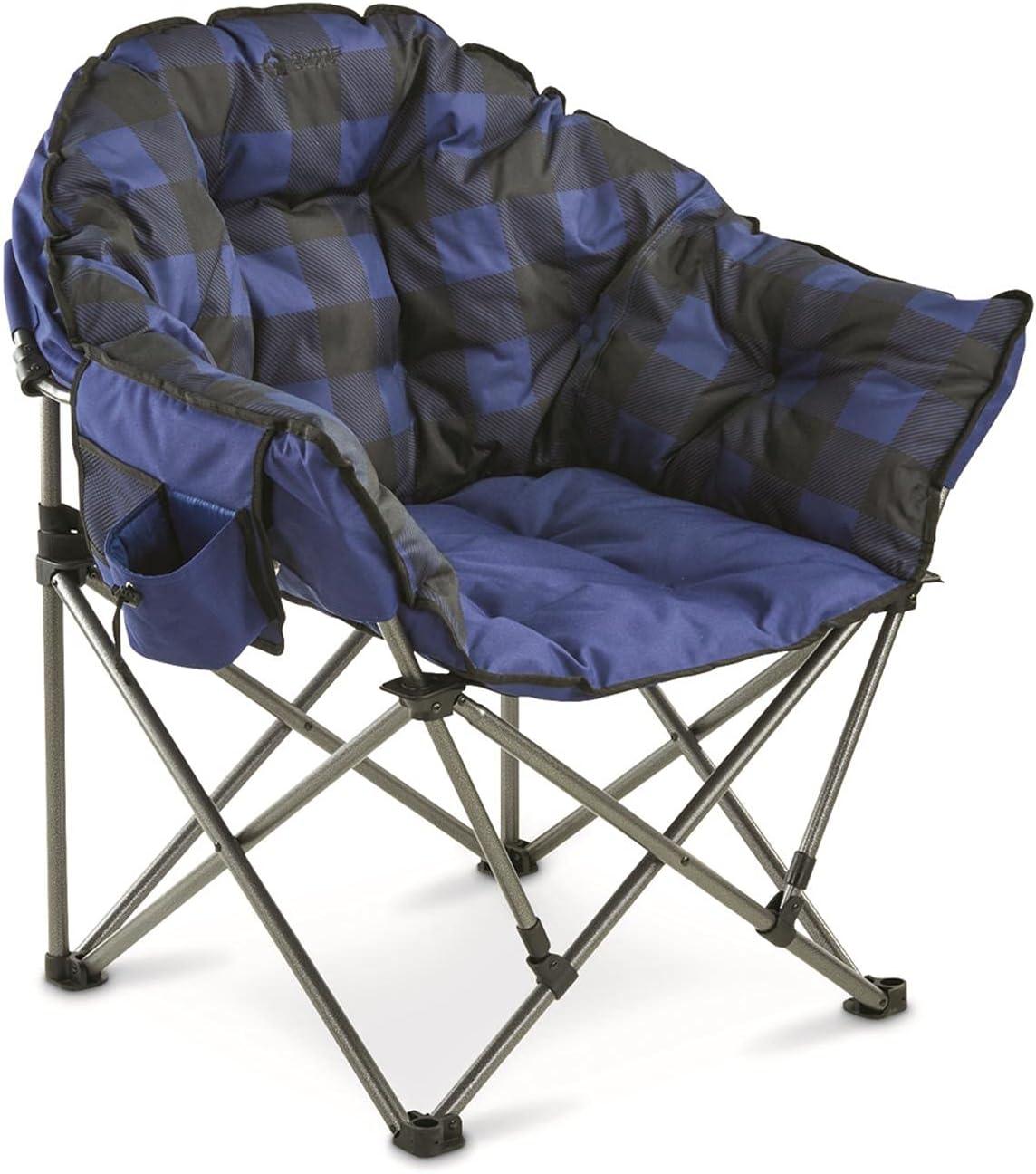 Guide Gear Oversized Club Camp Chair, 500-lb. Capacity Blue Plaid