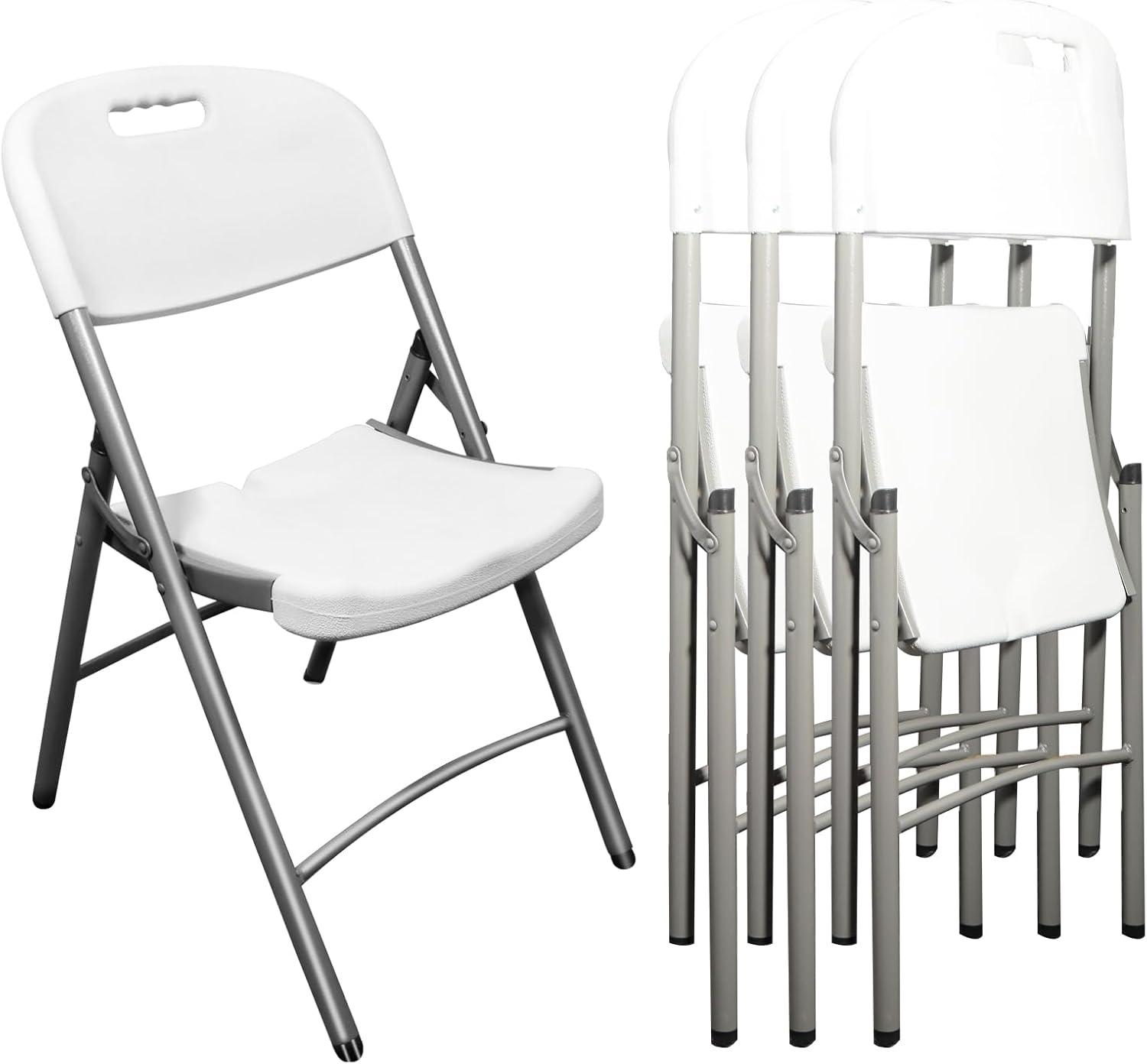 Elama 4 Piece Stackable Folding Chair Set for Indoor and Outdoor