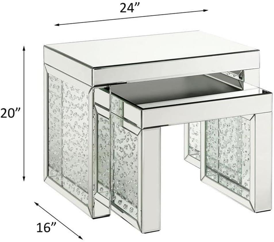 ACME Nysa Rectangular Accent Table in Mirrored