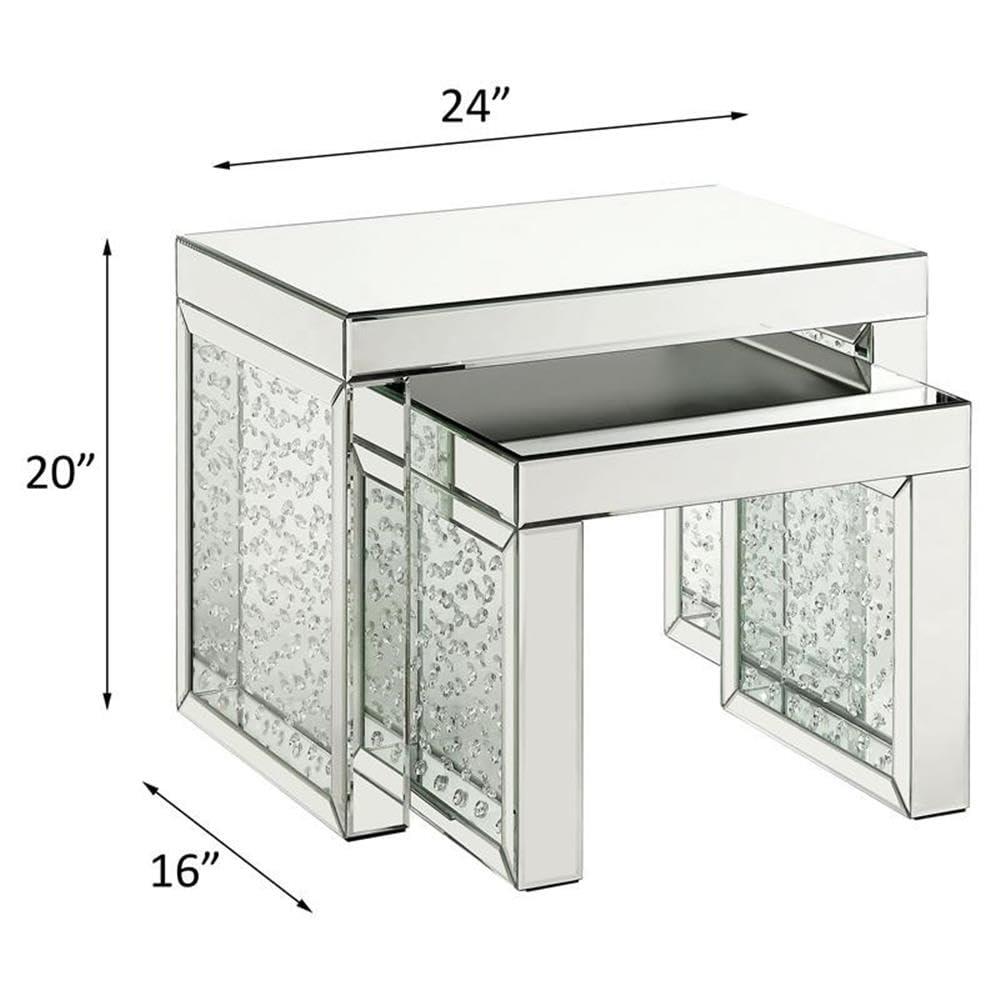 ACME Nysa Rectangular Accent Table in Mirrored
