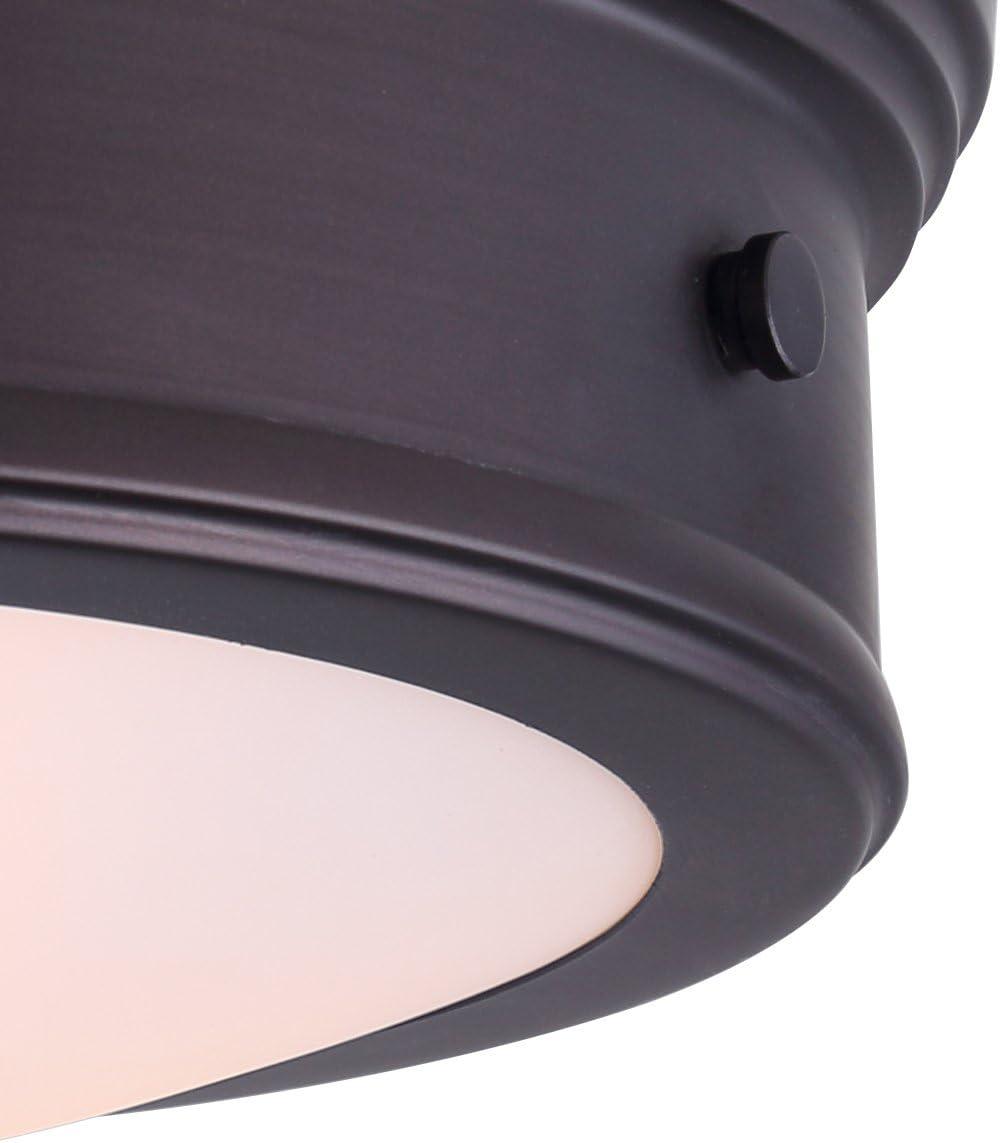 Oil Rubbed Bronze 13-Inch Flush Mount with Opal Glass