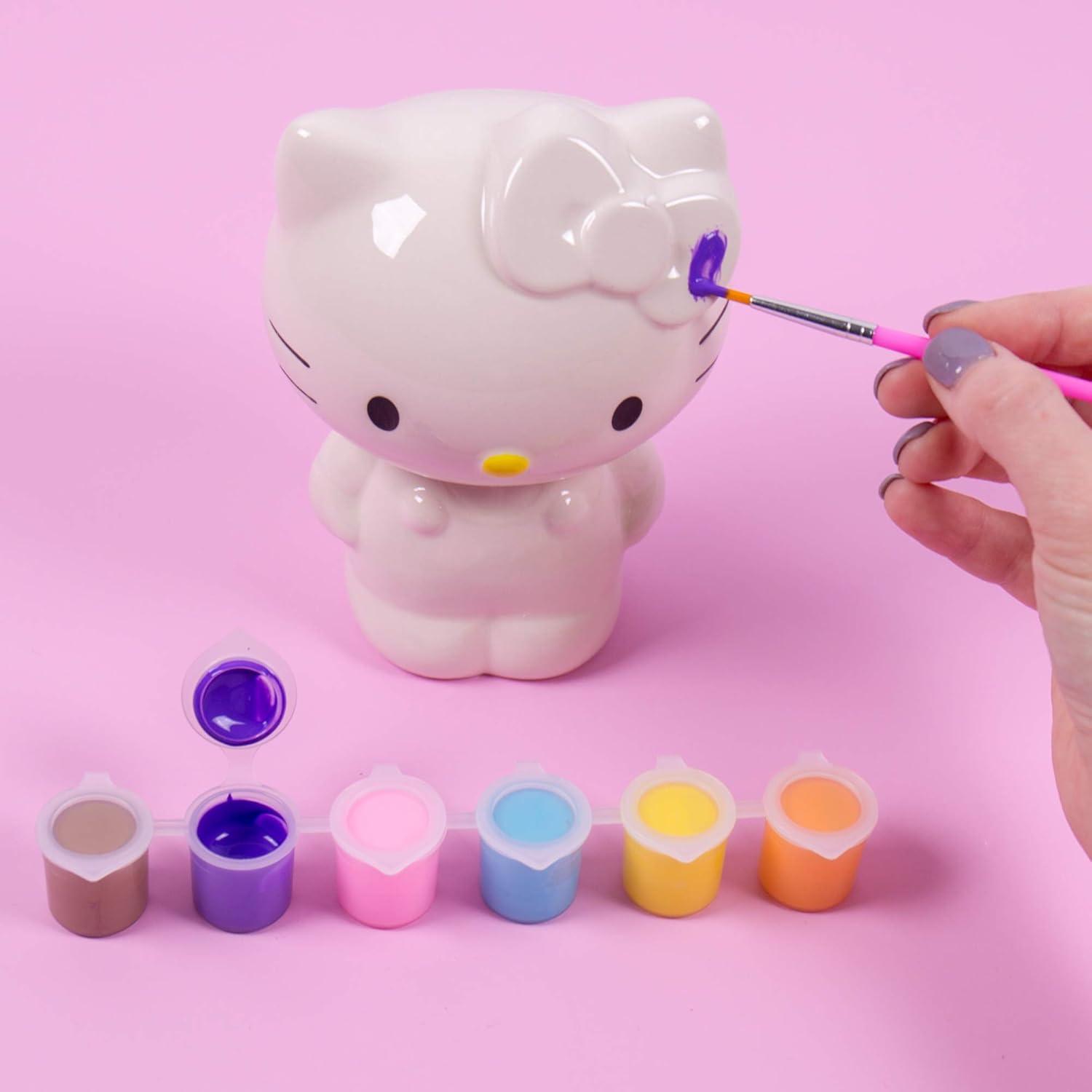 Horizon Group USA Hello Kitty Paint Your Own Piggy Bank, DIY Coin Bank for Kids, Multicolor C8