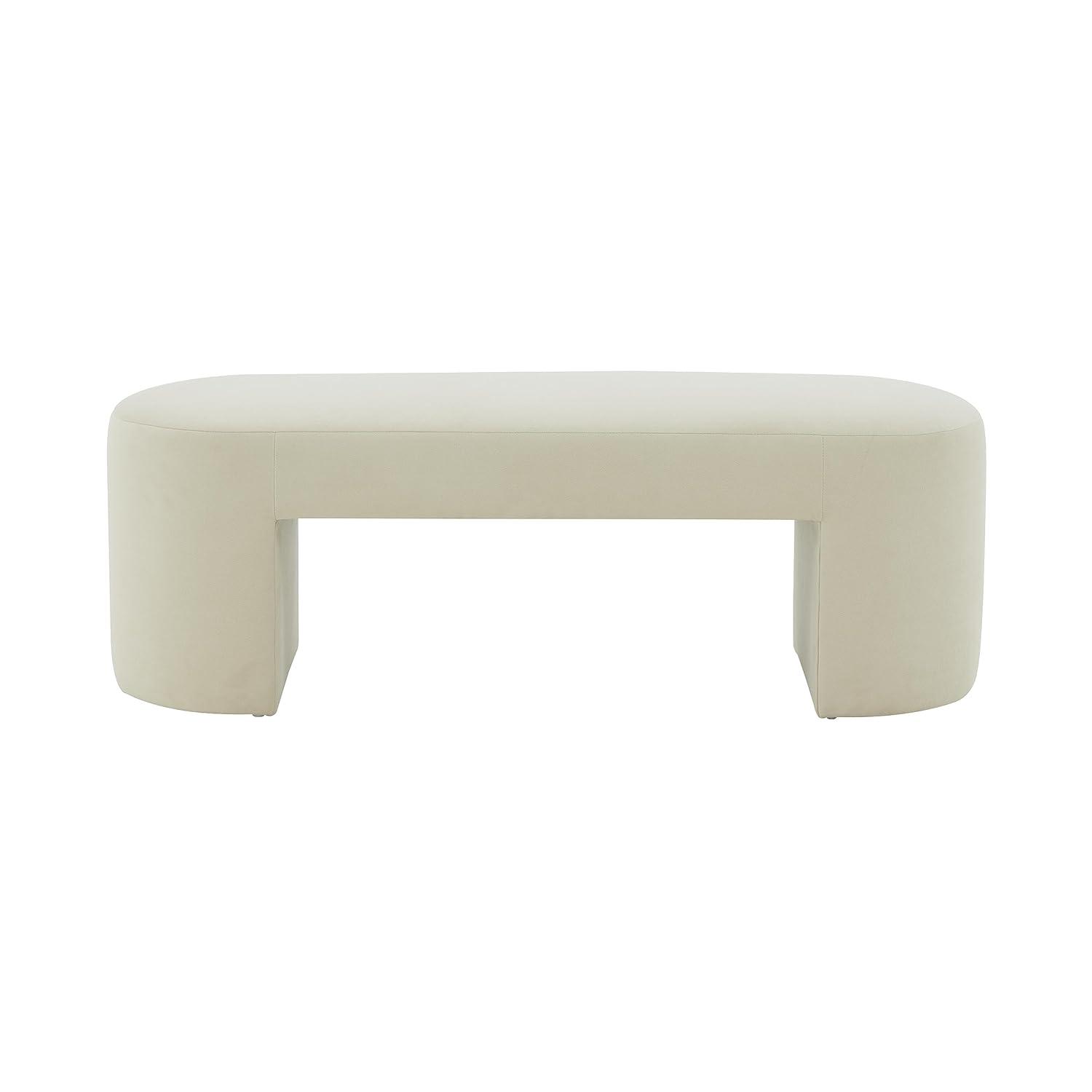 Elena Light Blue Velvet Contemporary Bench