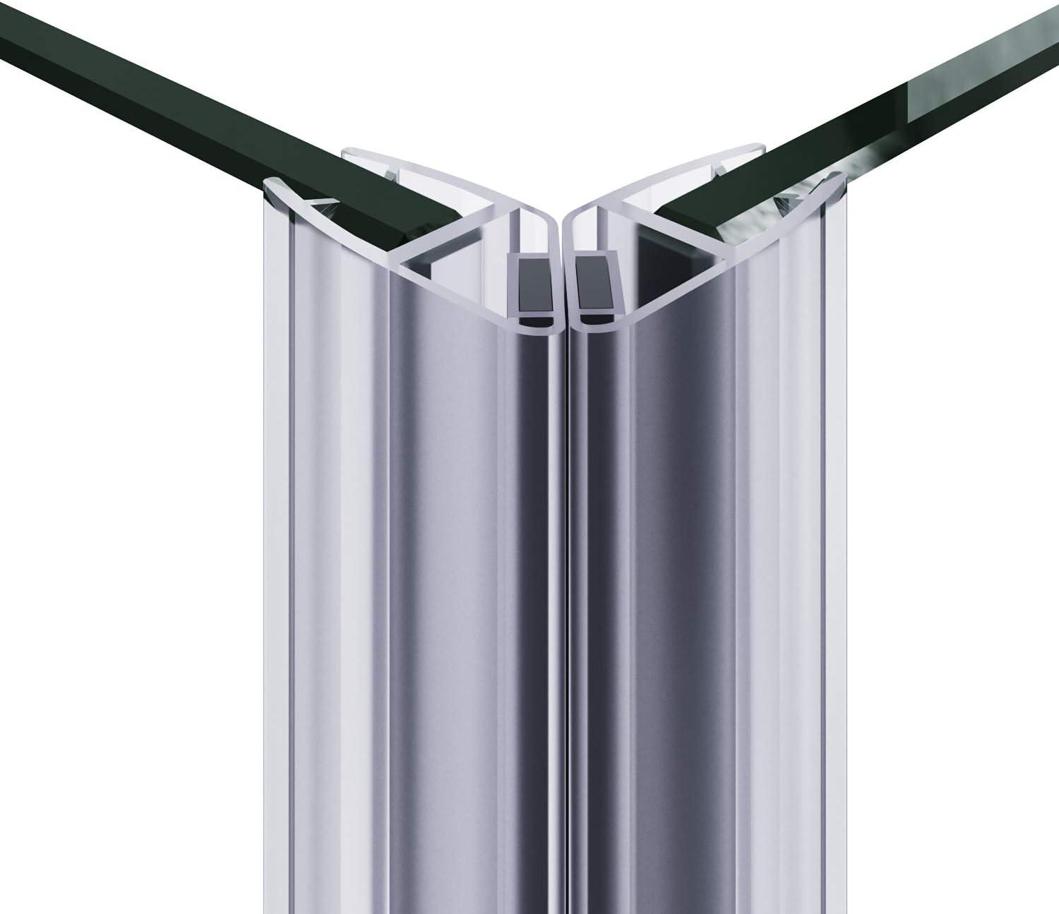 ELEGANT Corner Shower Enclosure Sliding Door 34'' D x 34'' W x 72'' H Double Sliding Shower Doors 1/4 in.Clear Glass French Corner Enclosure,Brushed Nickel (Shower Base No Included)