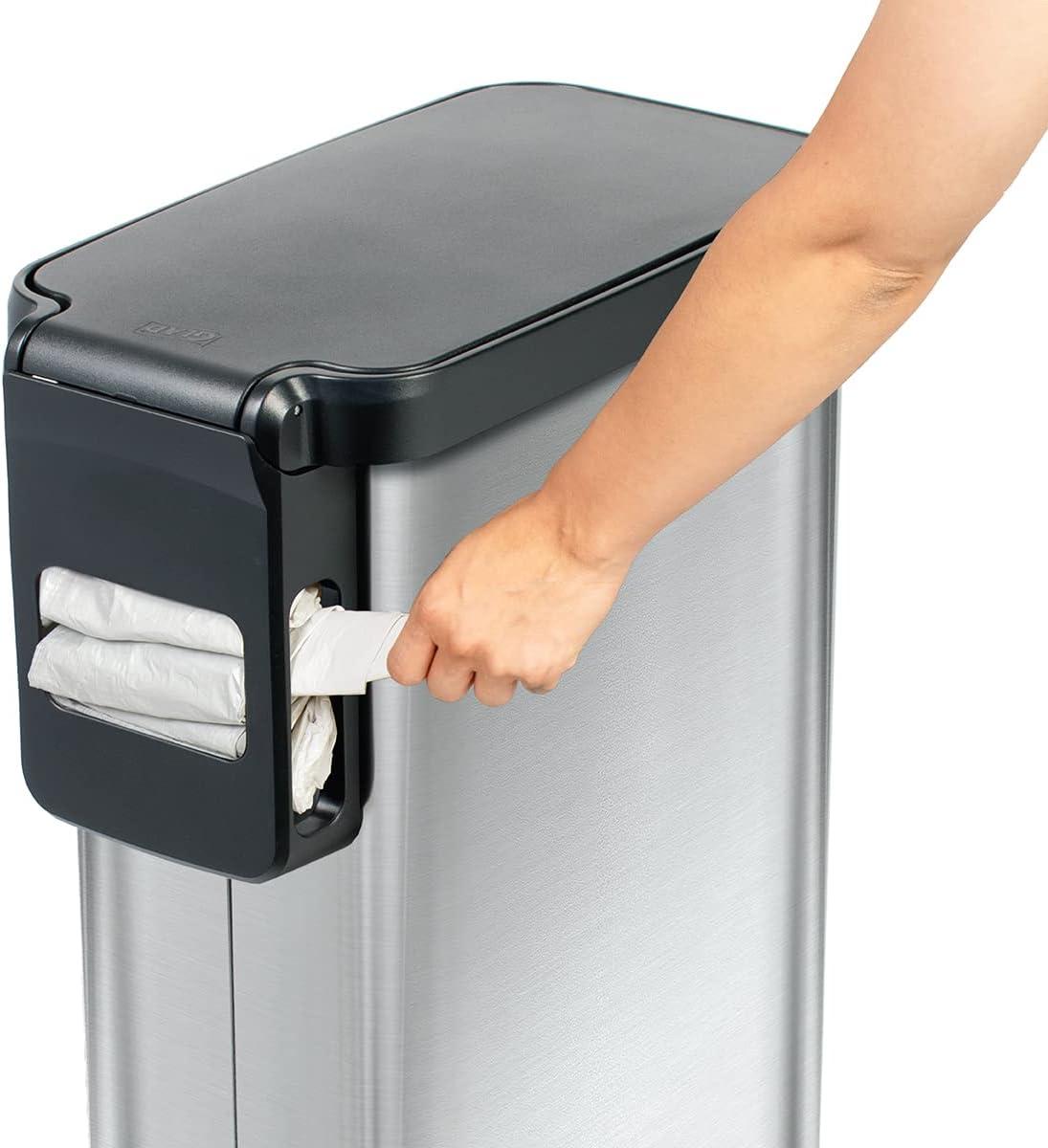 Glad 12 Gallon Slim Stainless Steel Step on Kitchen Trash Can