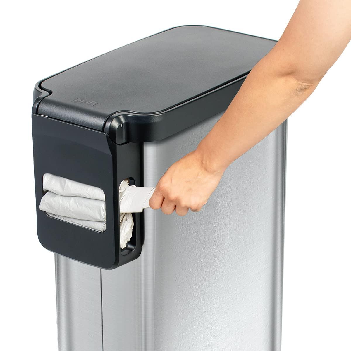 Glad 12 Gallon Slim Stainless Steel Step on Kitchen Trash Can