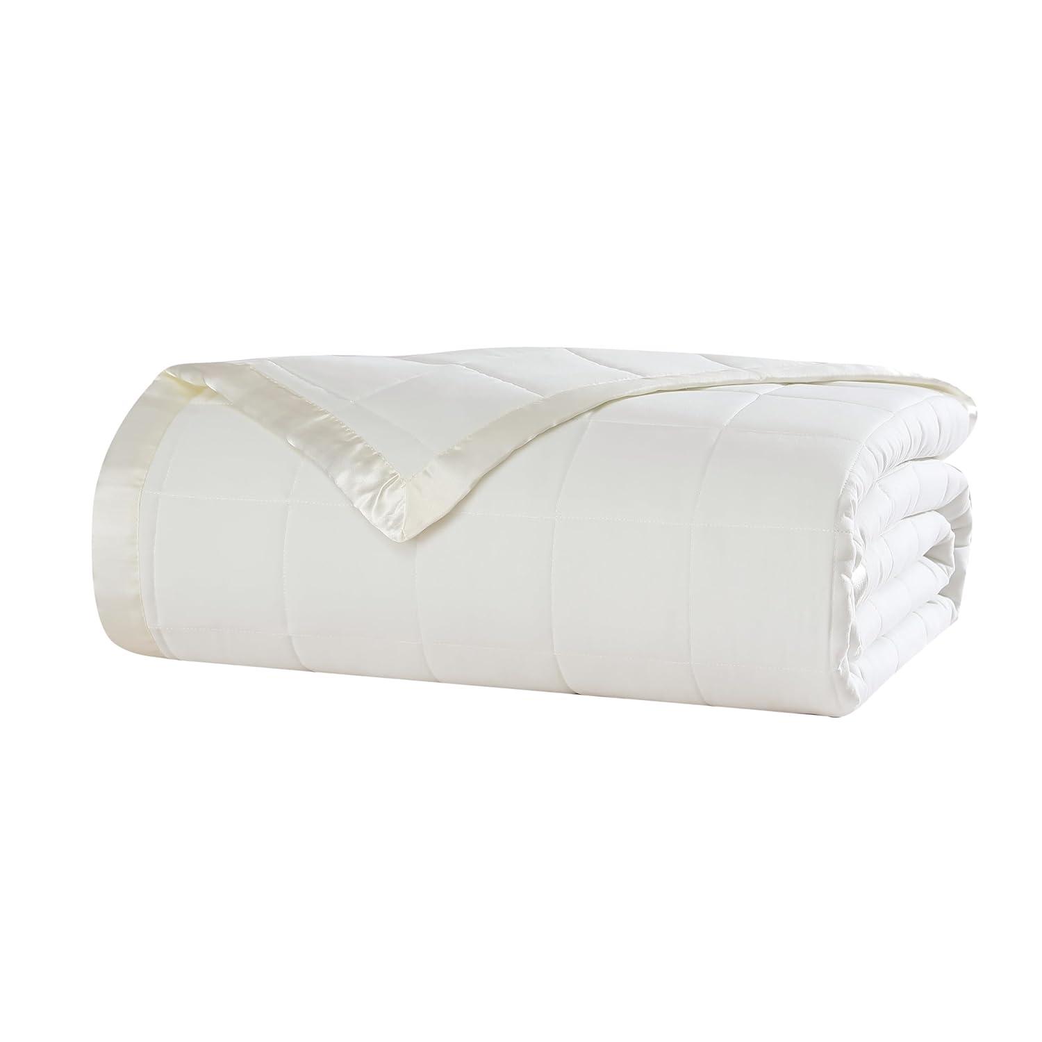 Beatrice Home Fashions Down Alternative Solid Color Blanket, King, Ivory