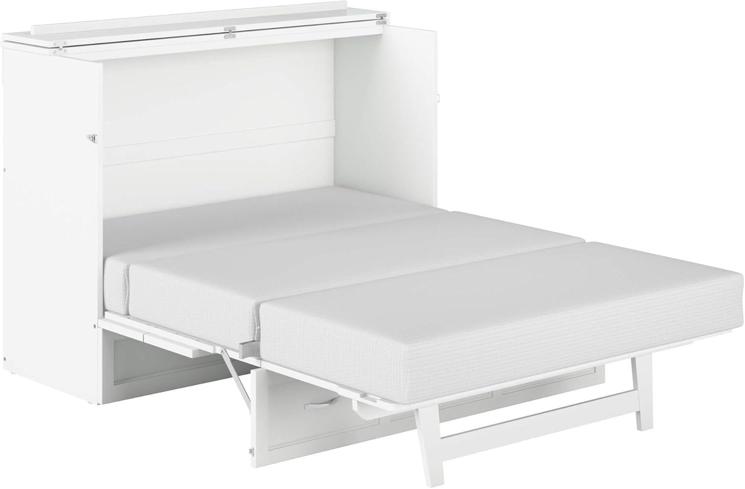 Full Deerfield Murphy Bed Chest USB Turbo Charger White - AFI