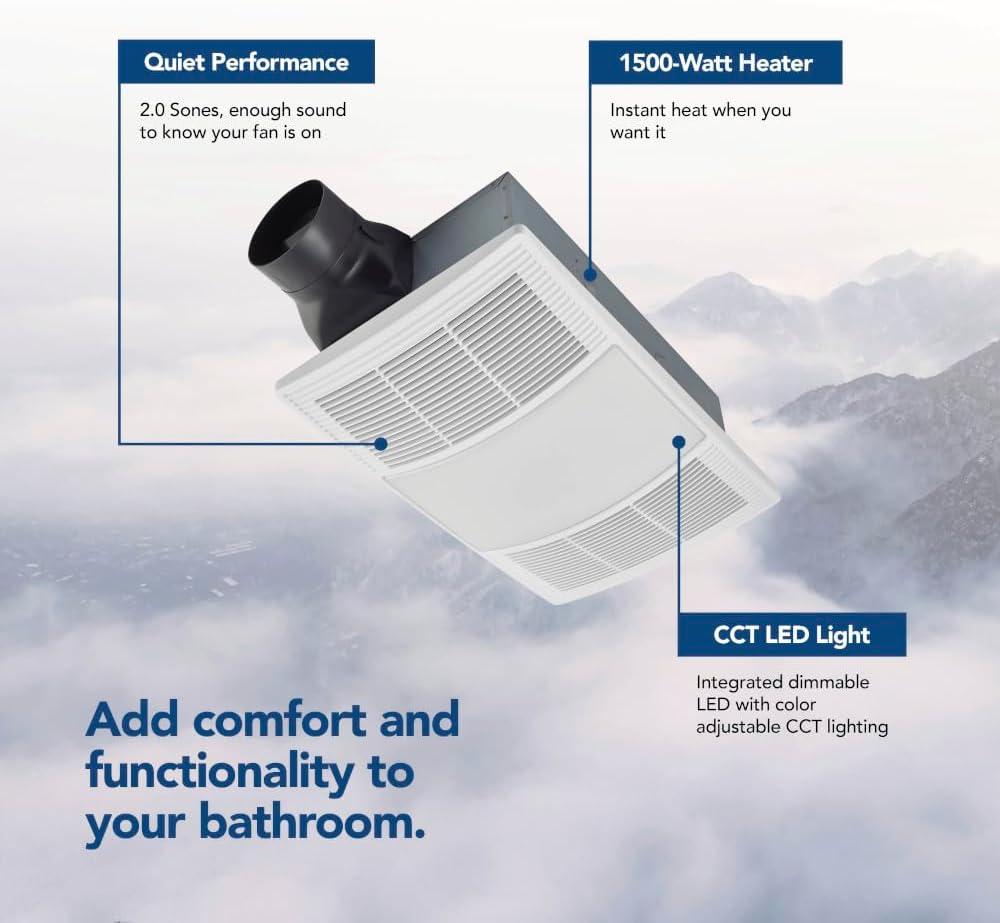 Broan-NuTone PowerHeat 110 CFM 2 Sones Bathroom Ventilation Fan/Heat Combination with Lights