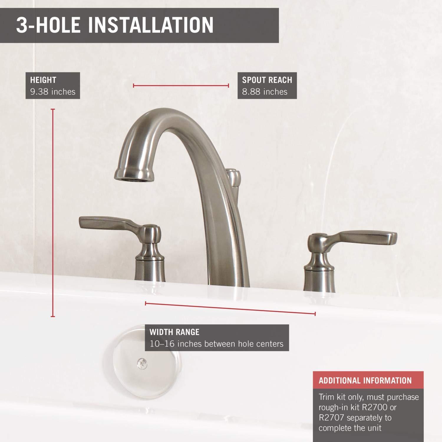 Double Handle Deck Mounted Roman Tub Faucet Trim