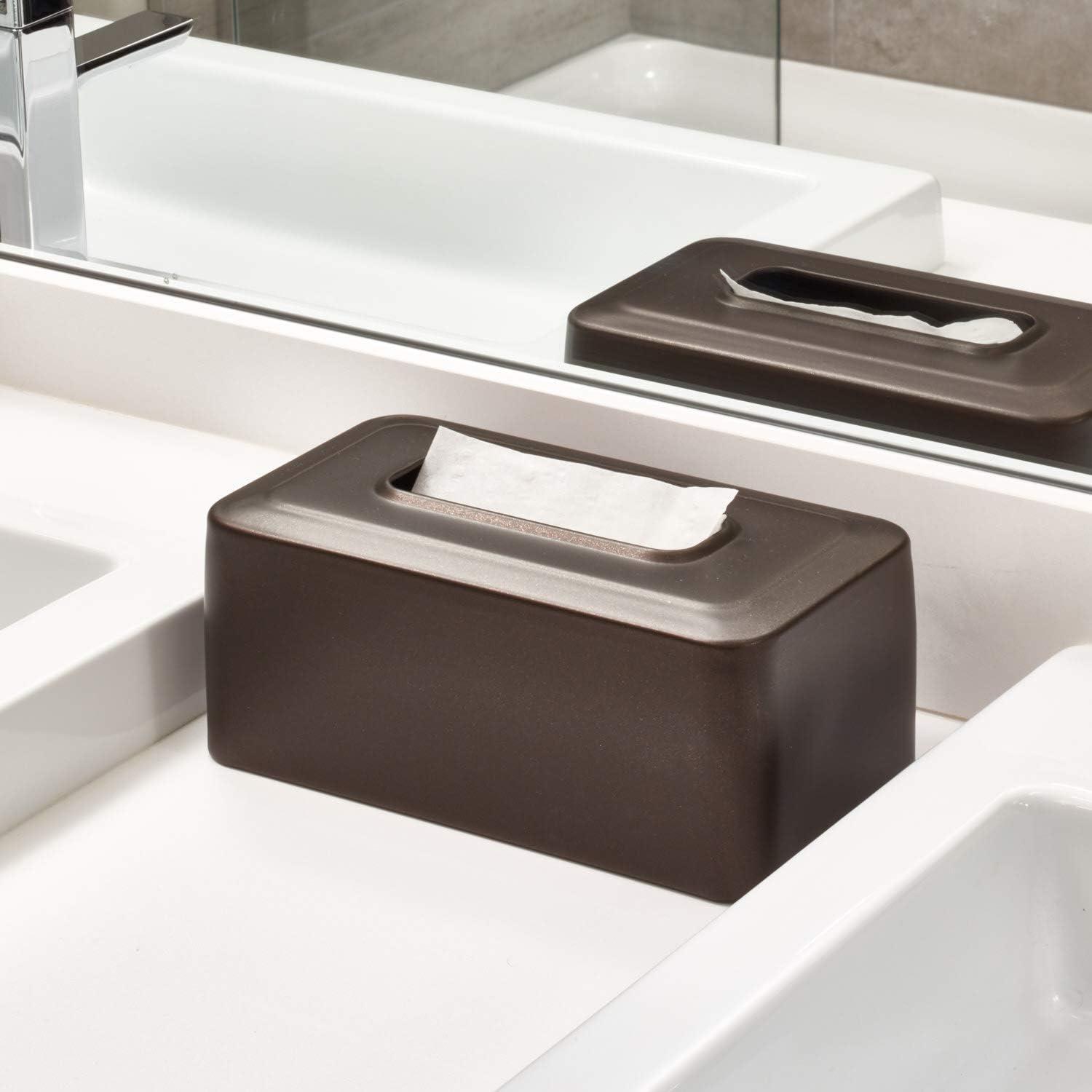 Bronze Steel Rectangular Tissue Box Cover for Bathroom and Bedroom