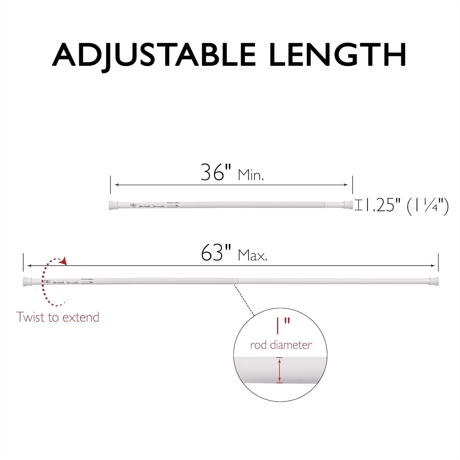 Design House Classic Adjustable Straight Tension Shower Curtain Rod for Bathroom