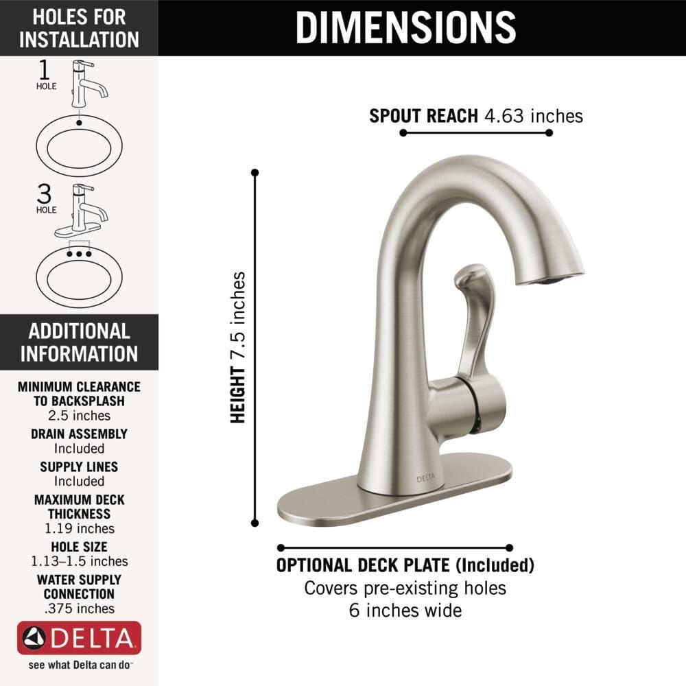 Esato Single Hole Bathroom Faucet with Drain Assembly