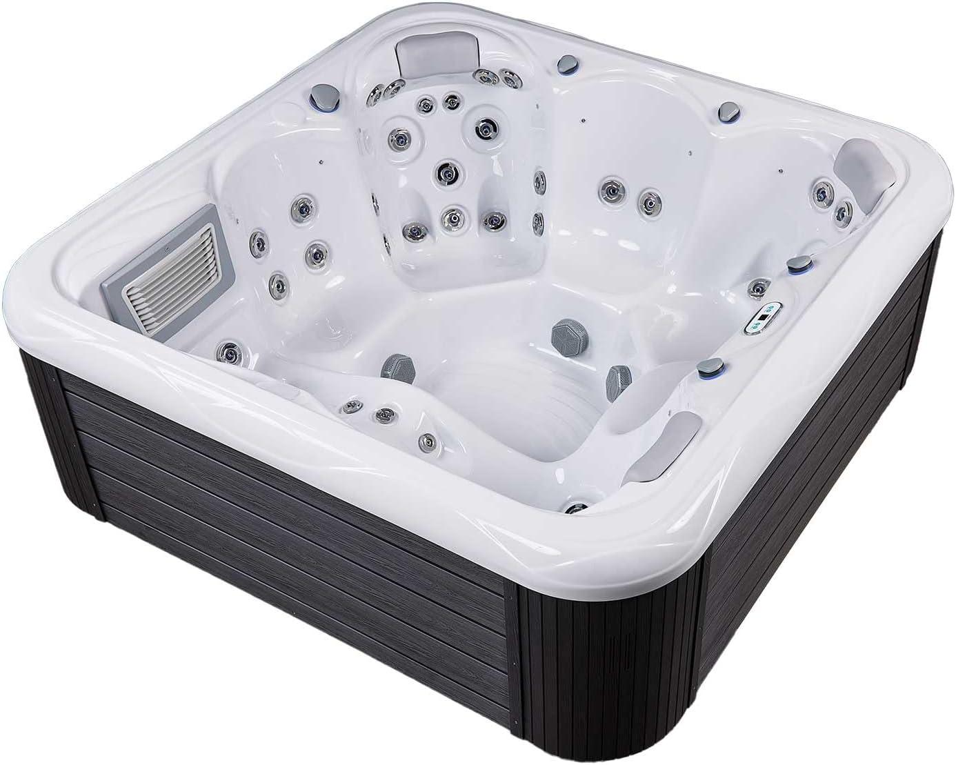 New York 6 - Person 49 - Jet Acrylic Square Hot Tub with Ozonator in White