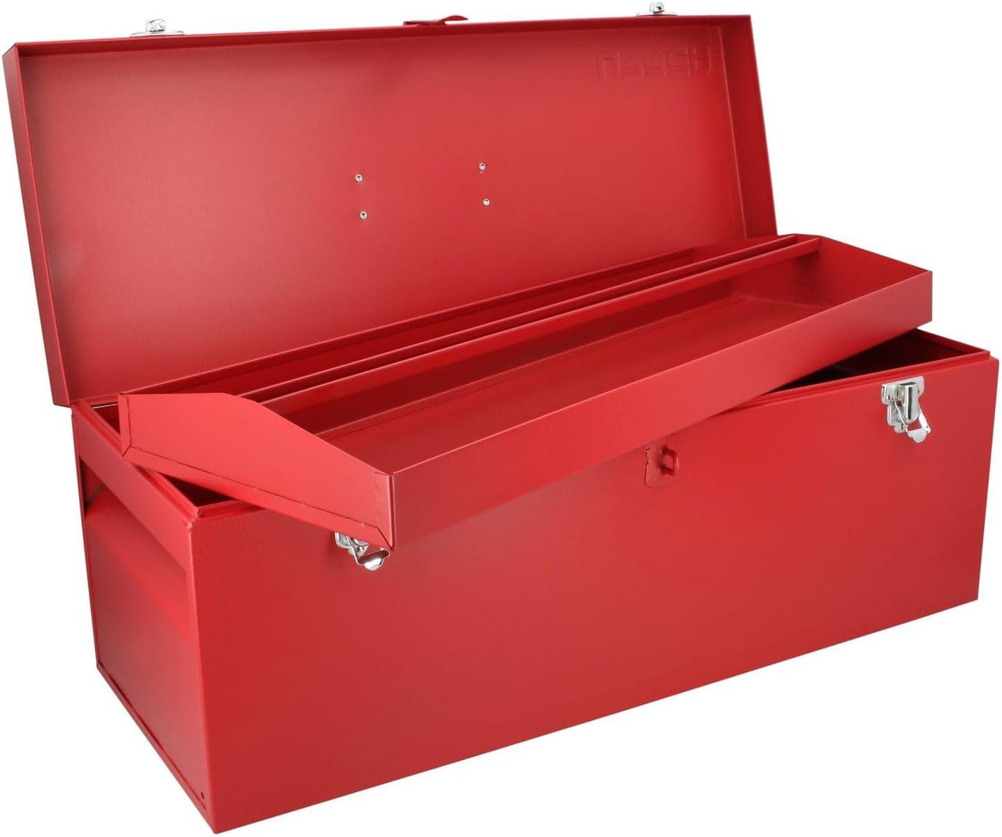 Urrea Industrial 25 In Metal Tool Box With Plastic Handle And Metallic Tray