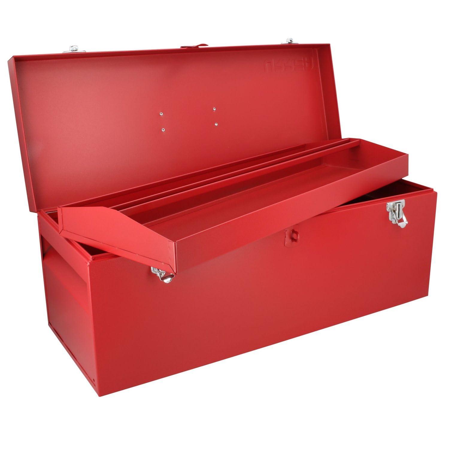Urrea Industrial 25 In Metal Tool Box With Plastic Handle And Metallic Tray