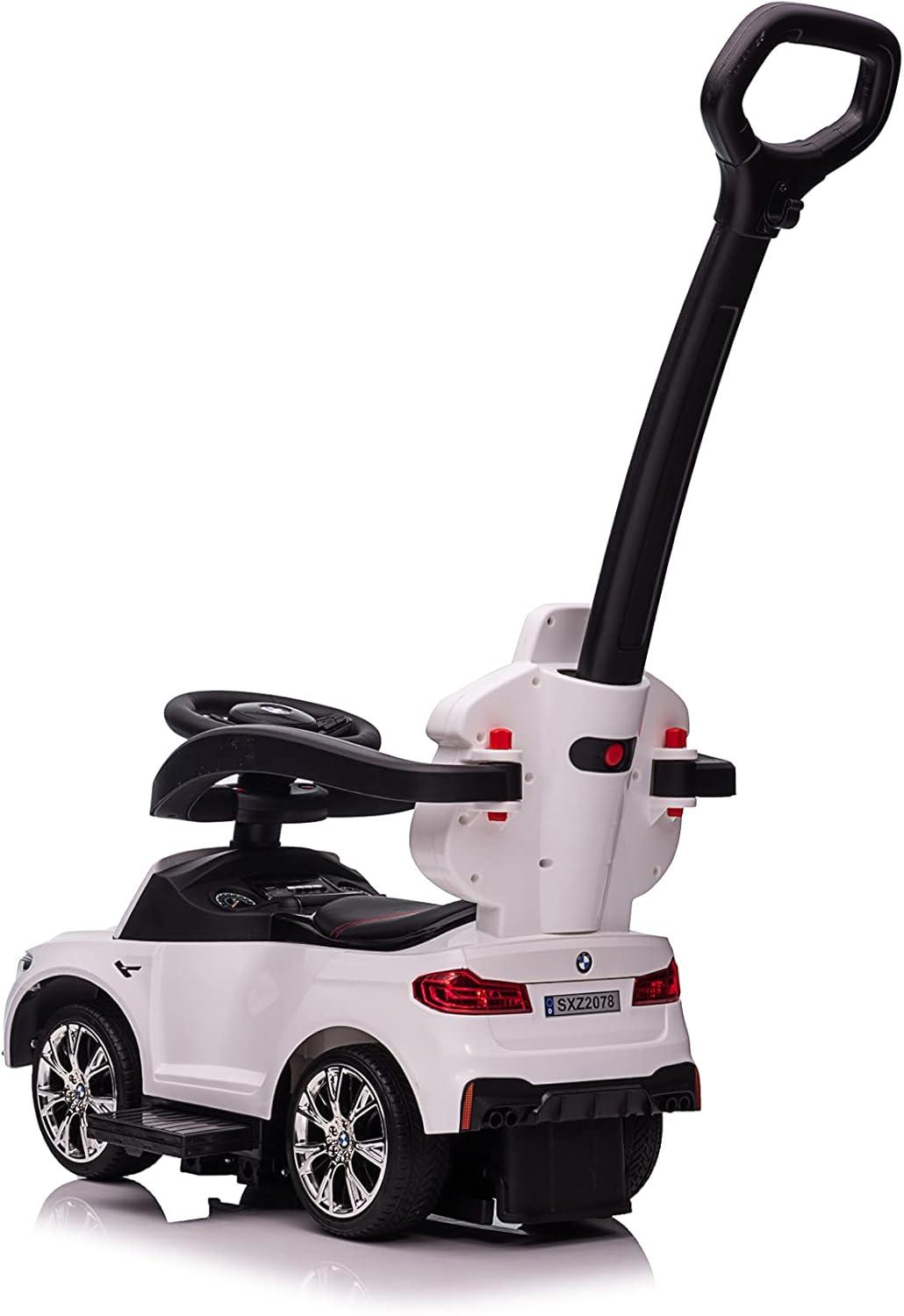 Towallmark Officially Licensed BMW Ride On Push Car for Toddlers, Push Car 4 in 1 with Horn, Adjustable Handle, Guardrails, Kids Ride on Toys Updated Large for 1-3 (White)