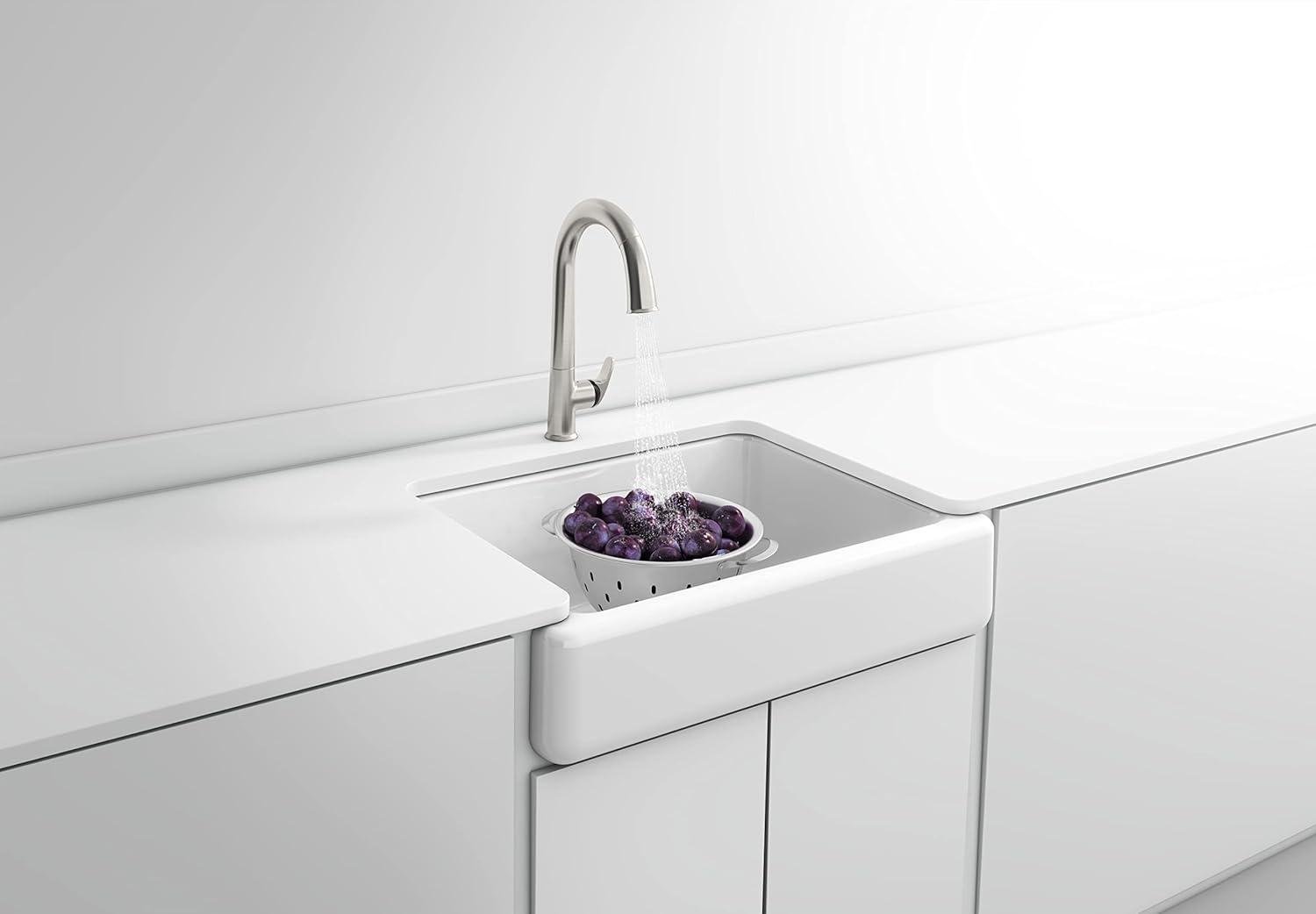 Whitehaven® Self-Trimming 32-1/2" L x 21-9/16" W x 9-5/8" Under-Mount Single-Bowl Sink with Short Apron