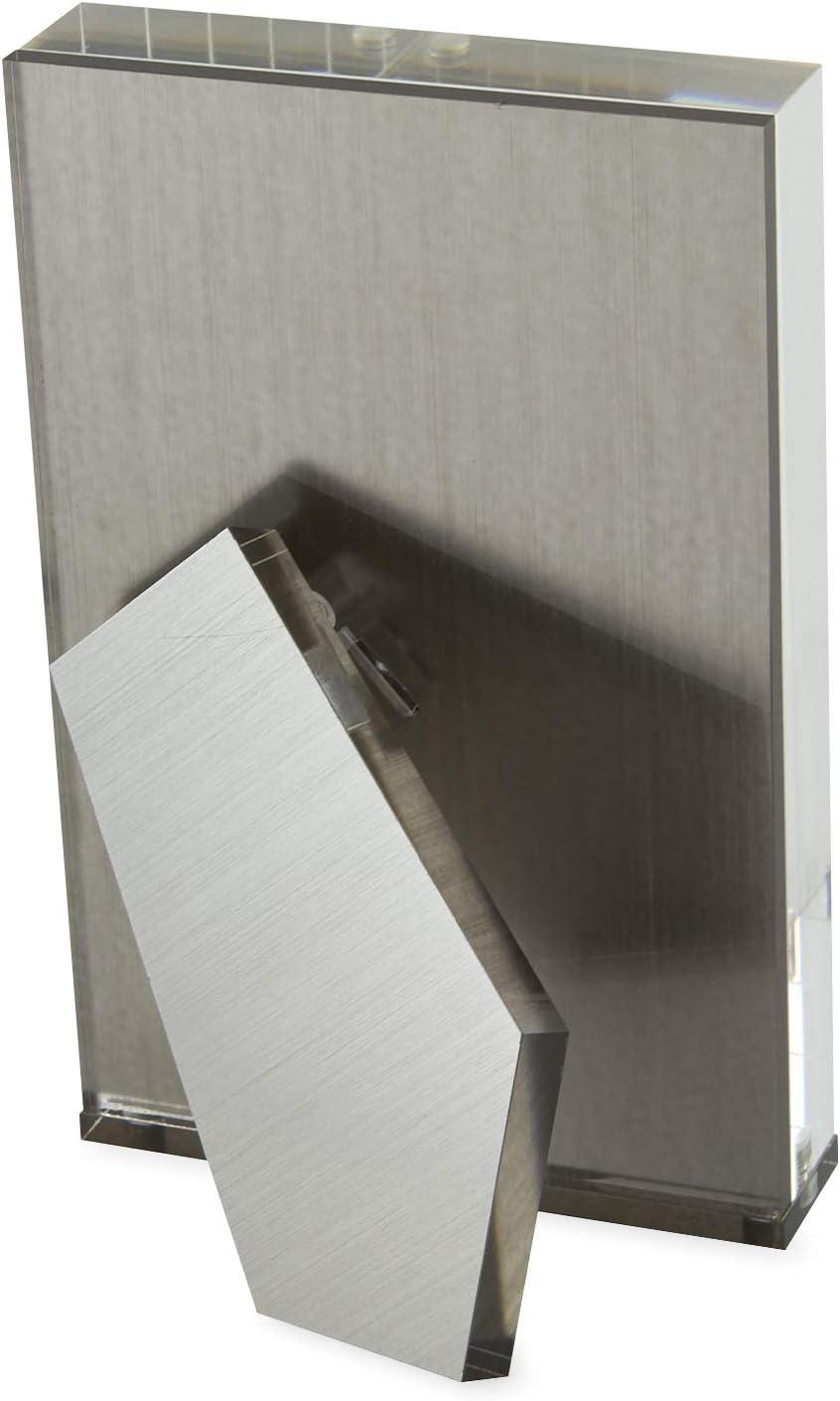 Silver 4x6 Acrylic Tabletop Picture Frame with Magnetic Closures