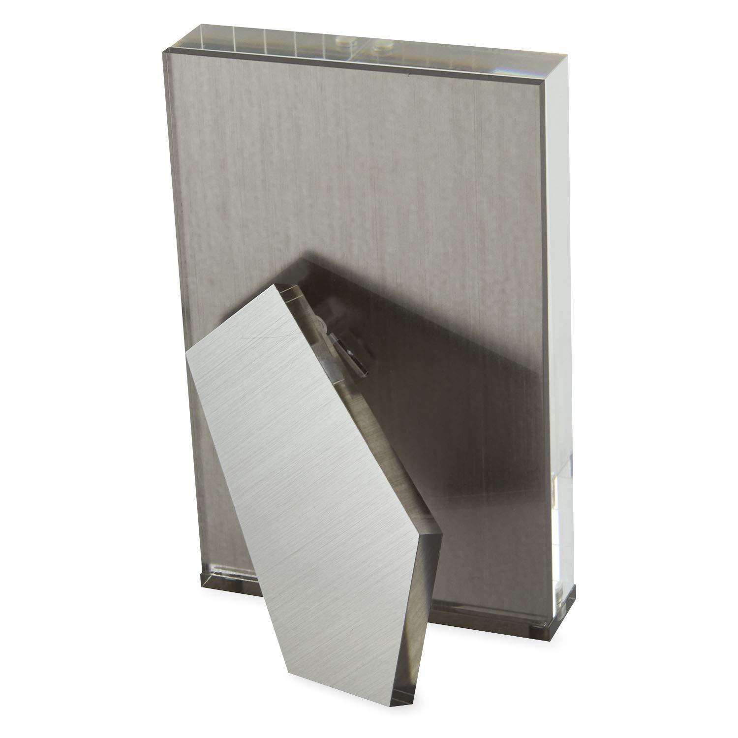 Silver 4x6 Acrylic Tabletop Picture Frame with Magnetic Closures