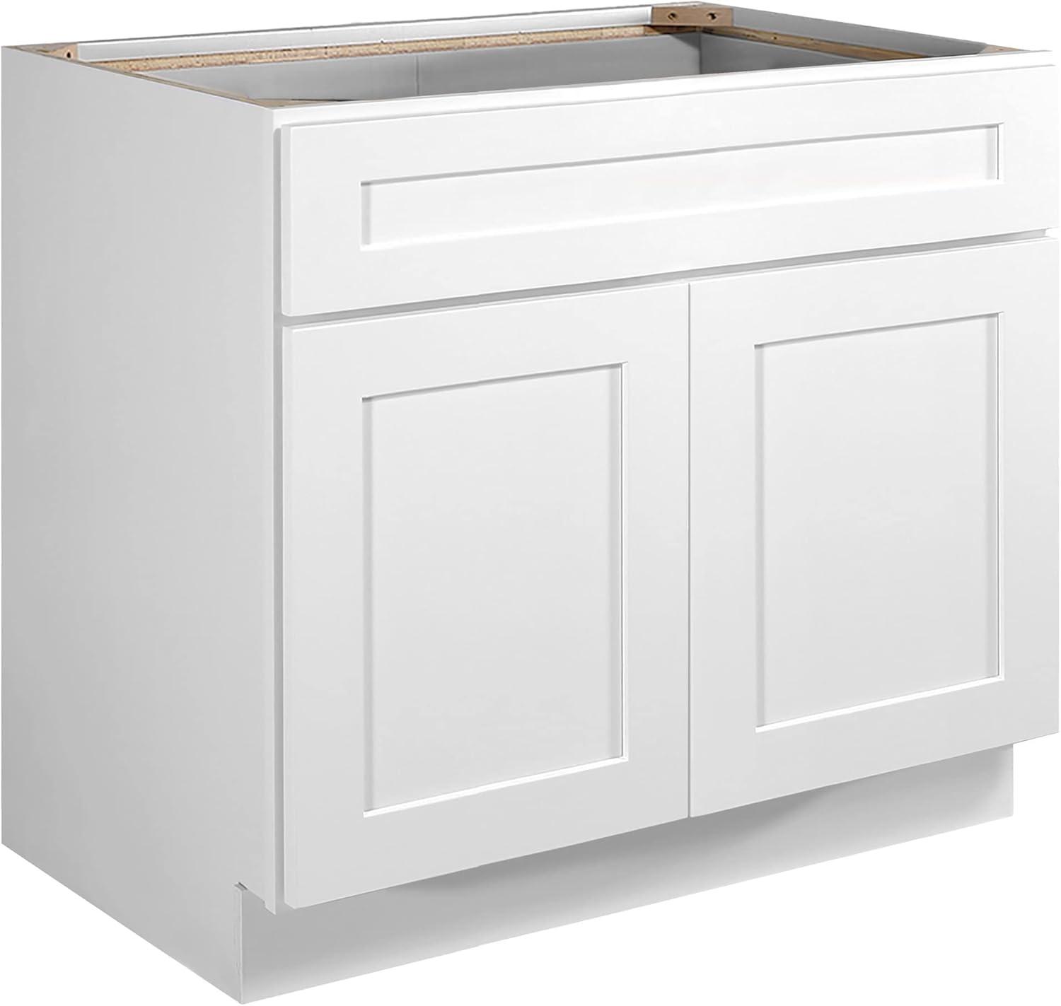 Brookings White Shaker Double Door Base Cabinet