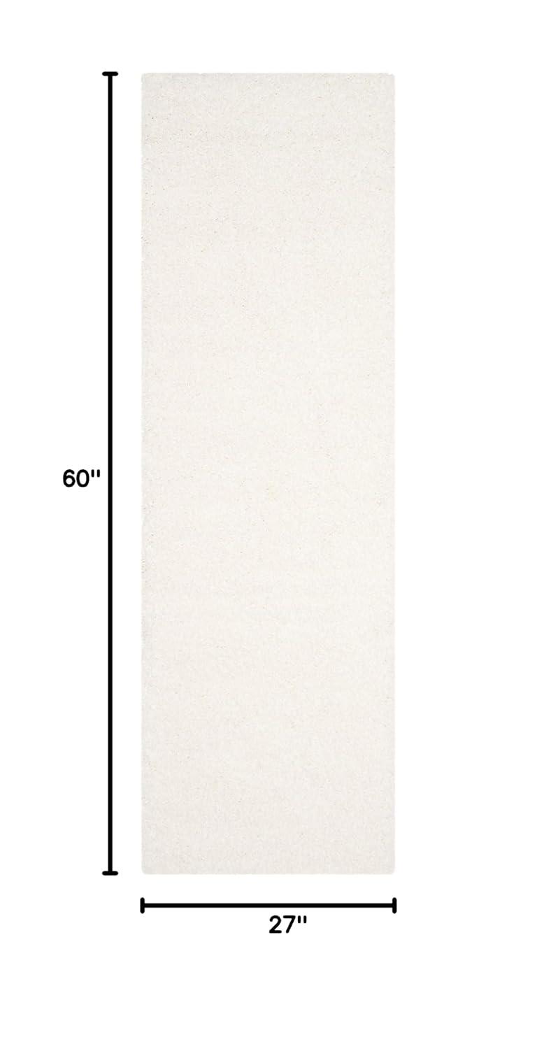 California Shag SG151 Power Loomed Indoor Accent Rug - White - 2'3"x5' - Safavieh