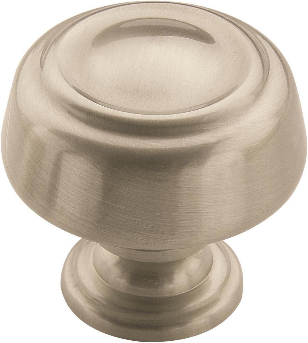 Amerock Kane 1-5/8 inch (41mm) Diameter Satin Nickel Cabinet Knob