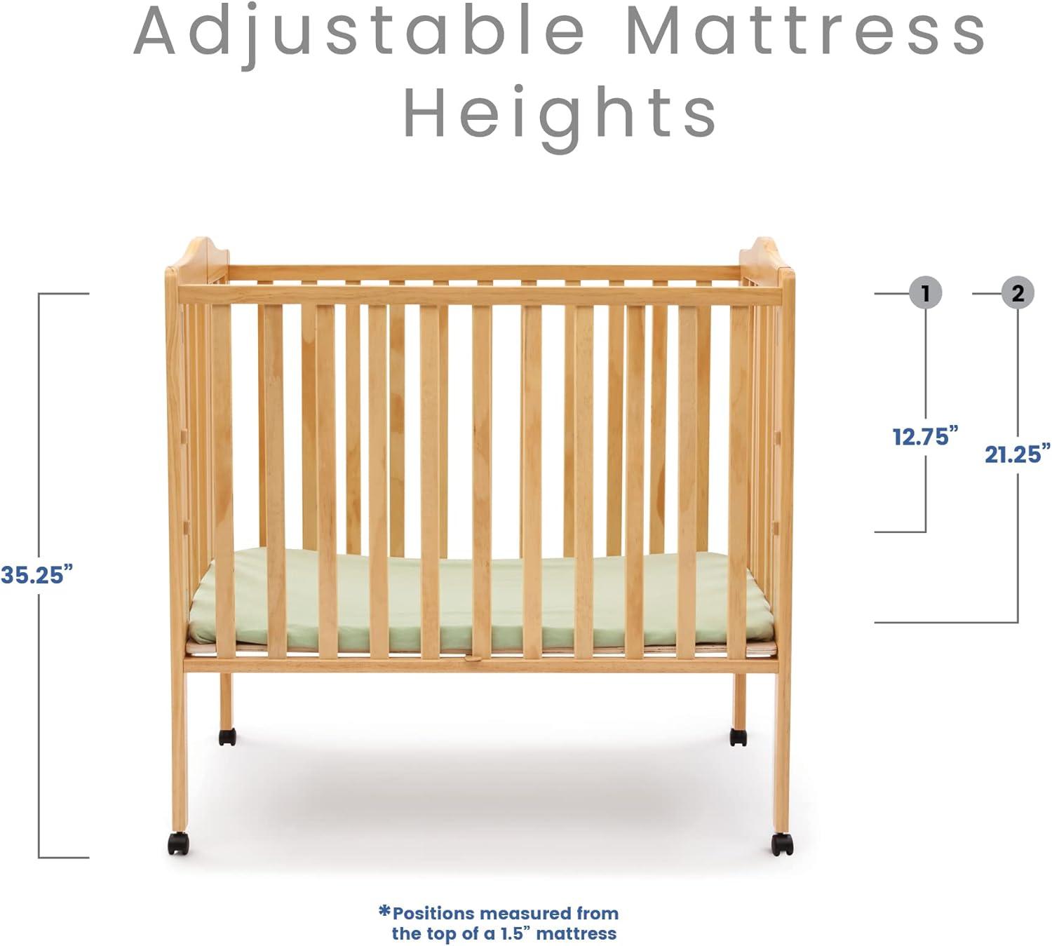 Delta Children Folding Mini Portable Crib with Mattress