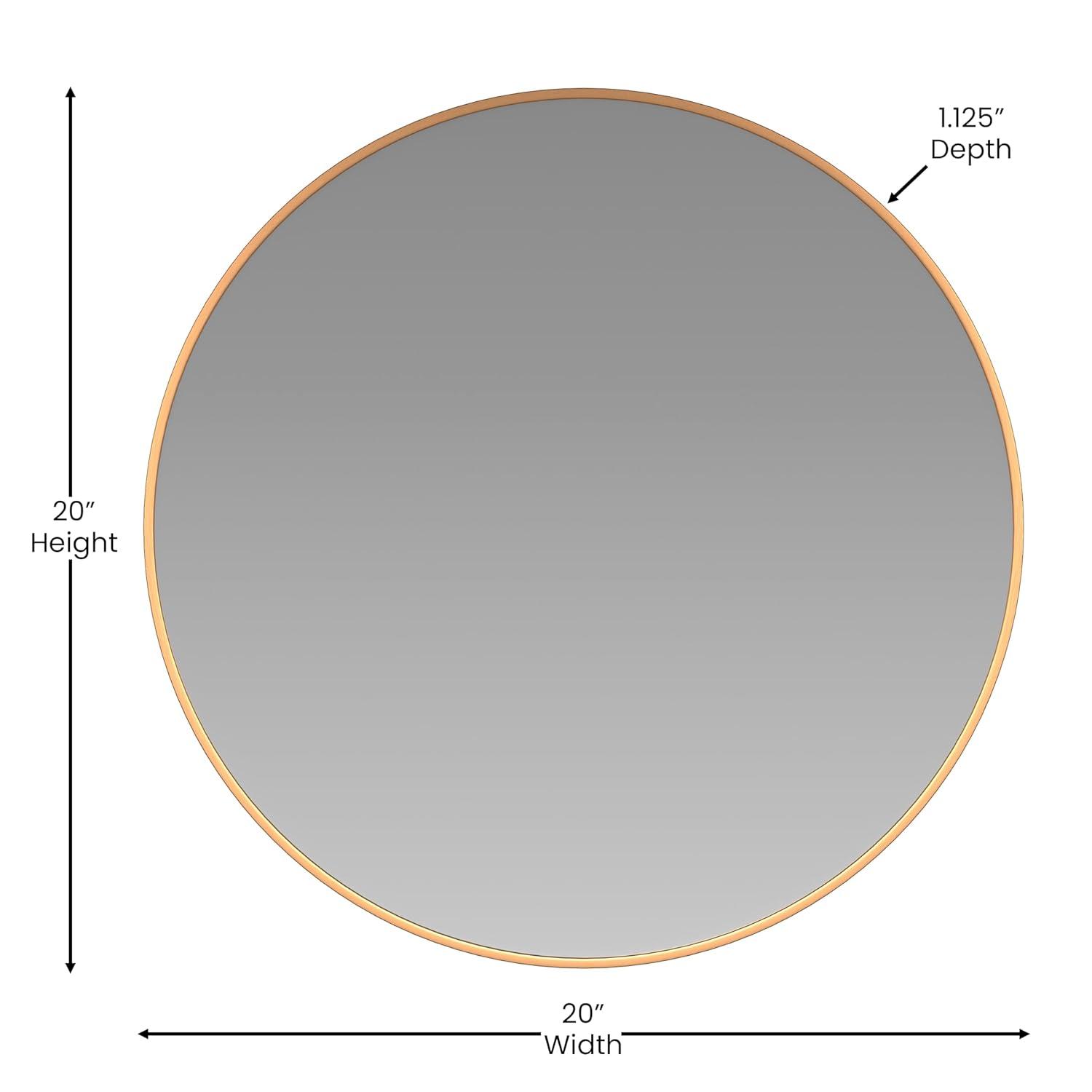 Flash Furniture Modern Round  Wall Mounted Mirror, Gold