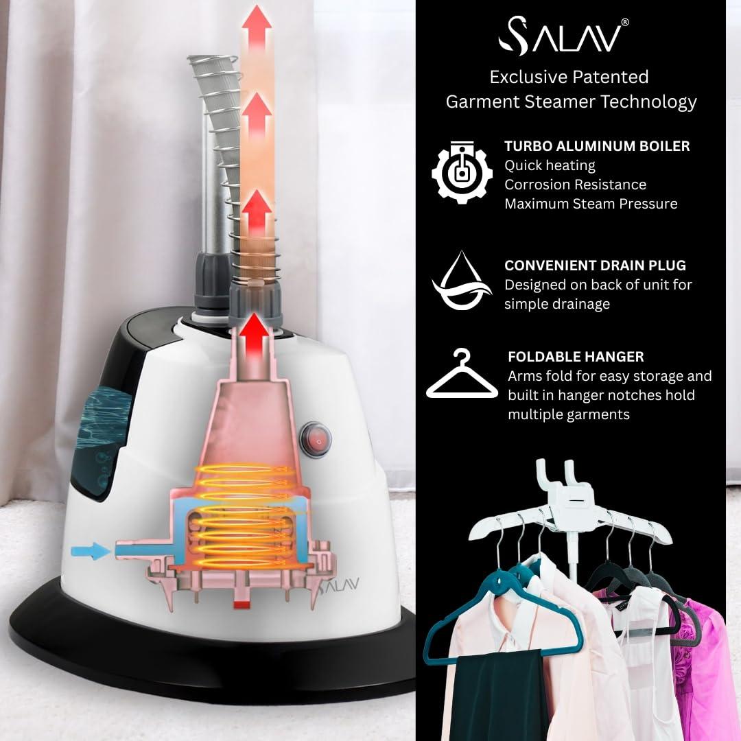 Salav Performance Series Single-Bar Garment Steamer with 360-Swivel Folding Adjustable Hanger & Reviews | Wayfair