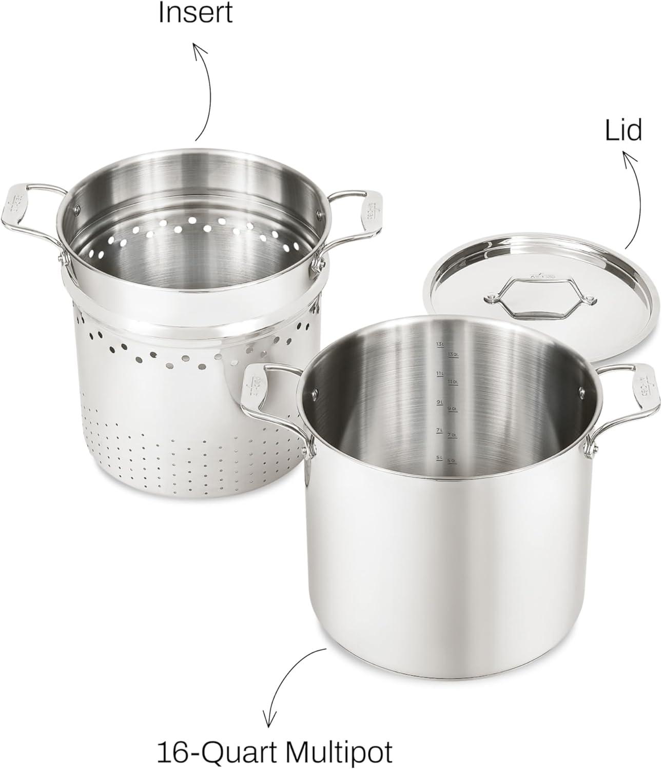 All-Clad Simply Strain 16-Qt. Stainless Steel Multipot with Insert