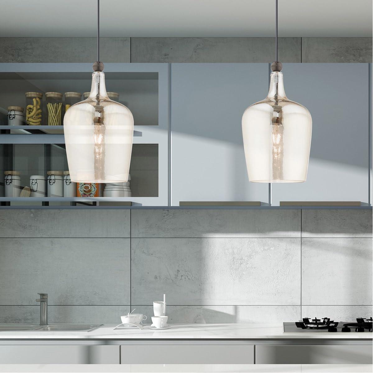 Livex Lighting Art Glass 1 - Light Pendant in English Bronze