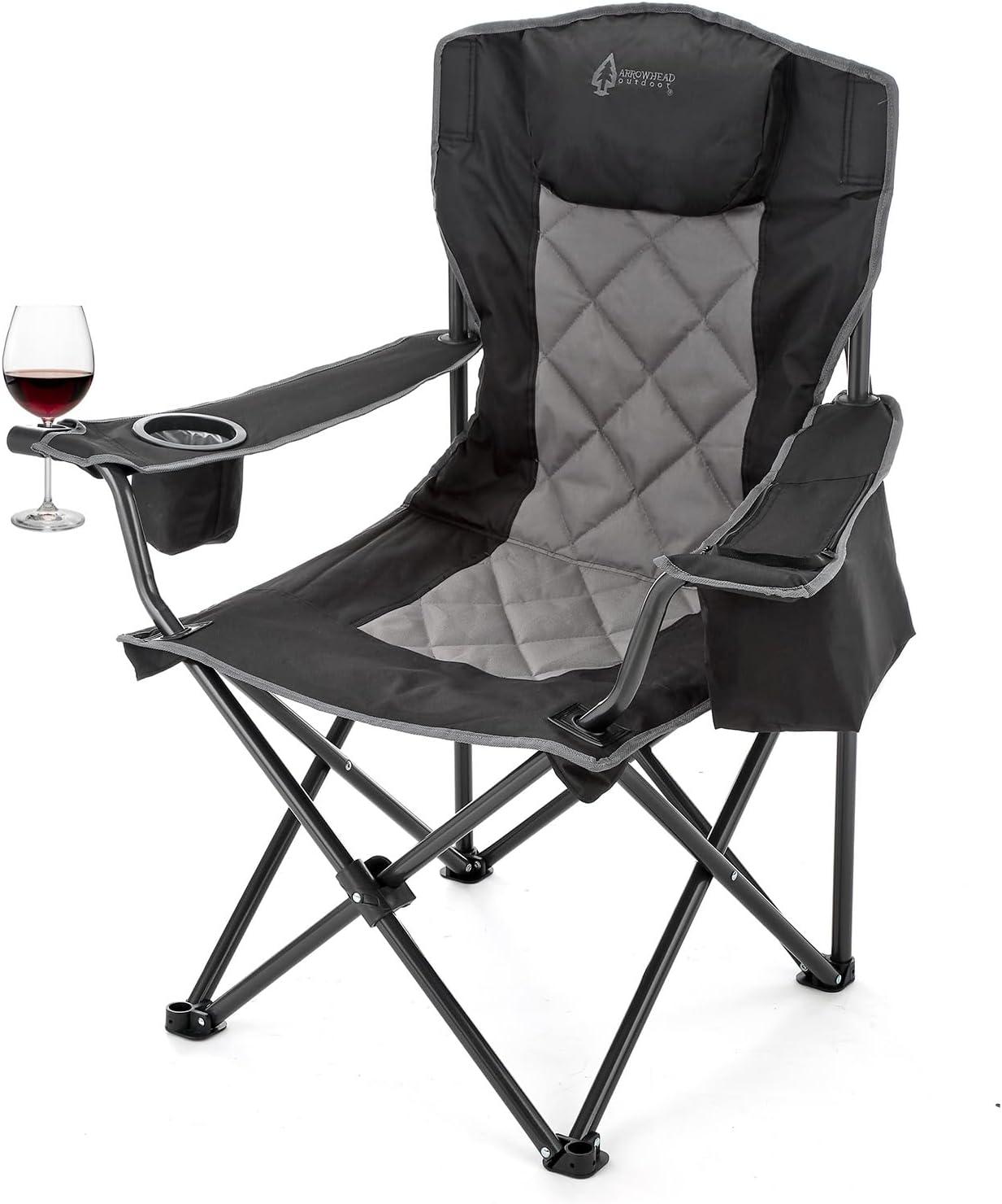 ARROWHEAD Outdoor Folding Camping Chair with Cushions
