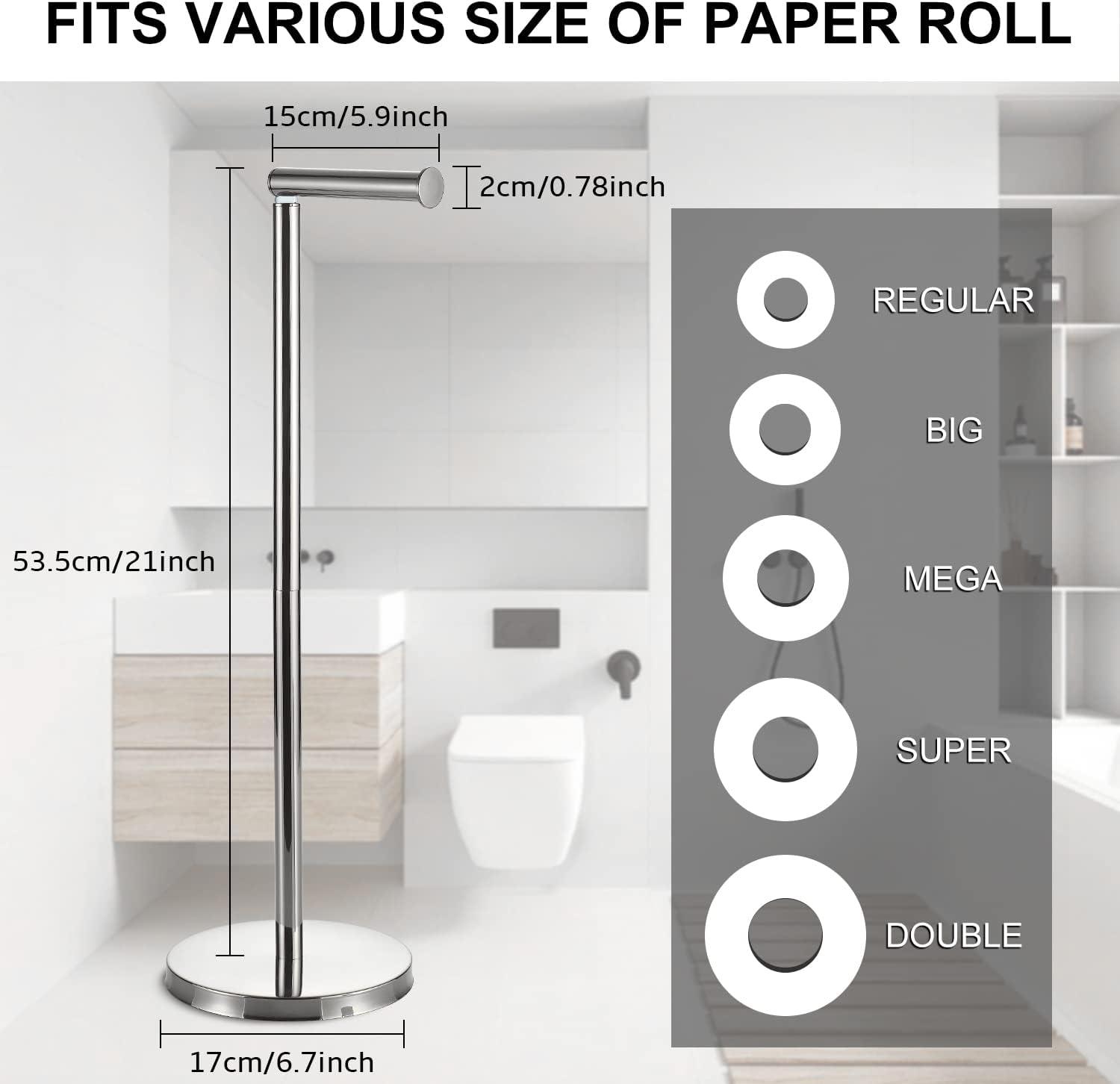 Brushed Nickel Stainless Steel Freestanding Toilet Paper Holder