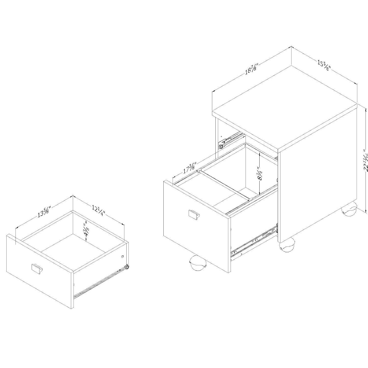 Interface 2 Drawer Mobile File Cabinet - South Shore